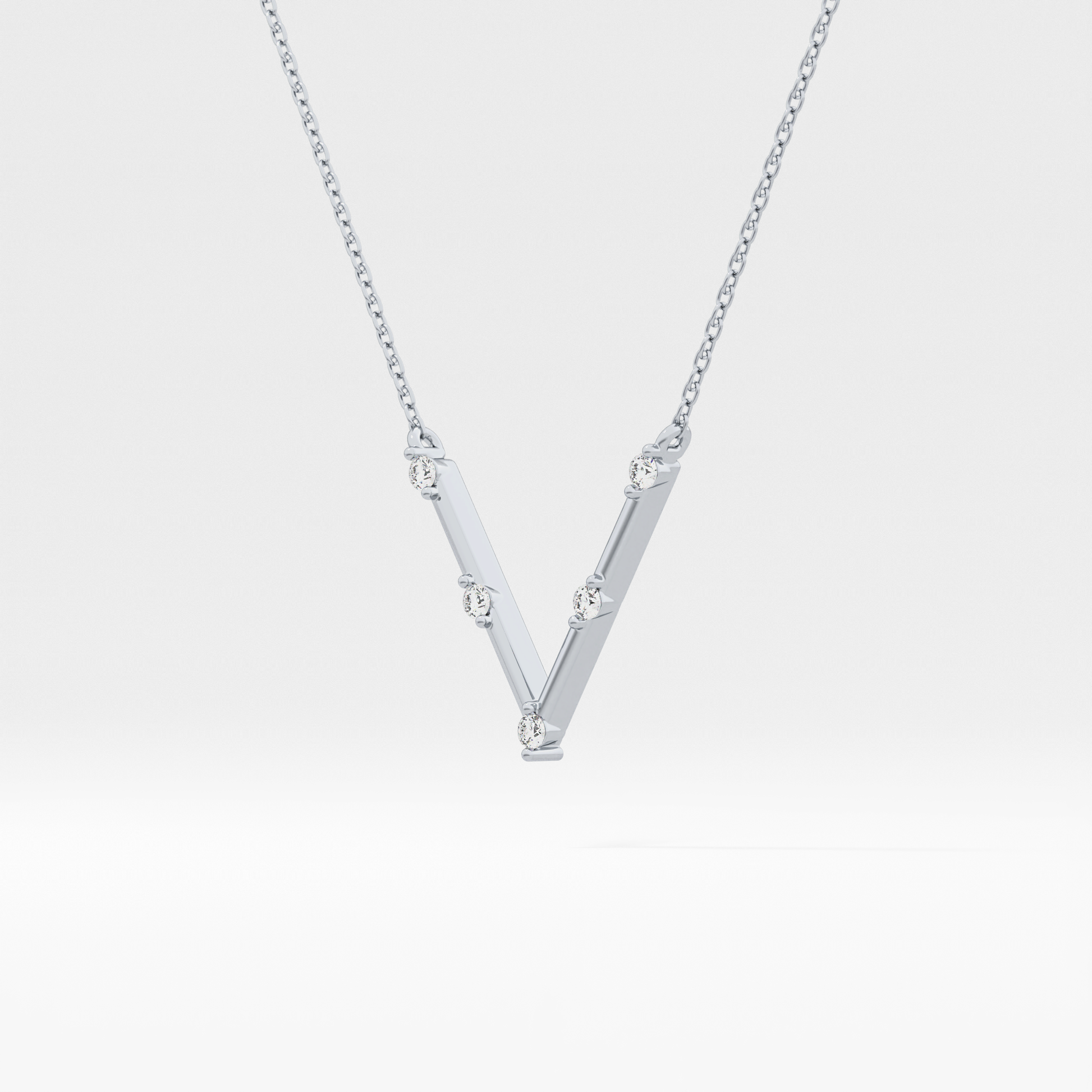 Classic 0.08 TCW Round Moissanite Diamond Necklace