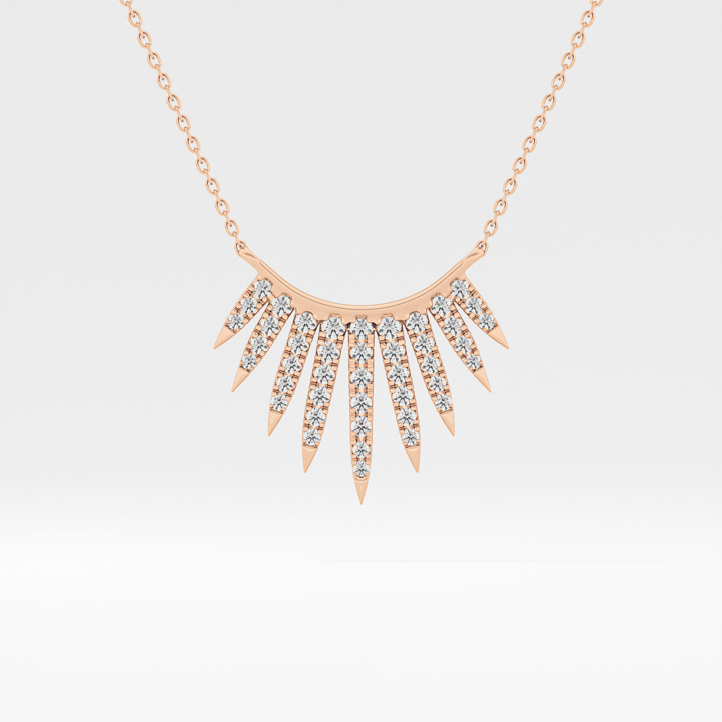Classic 0.426 TCW Round Cut Moissanite Diamond Necklace