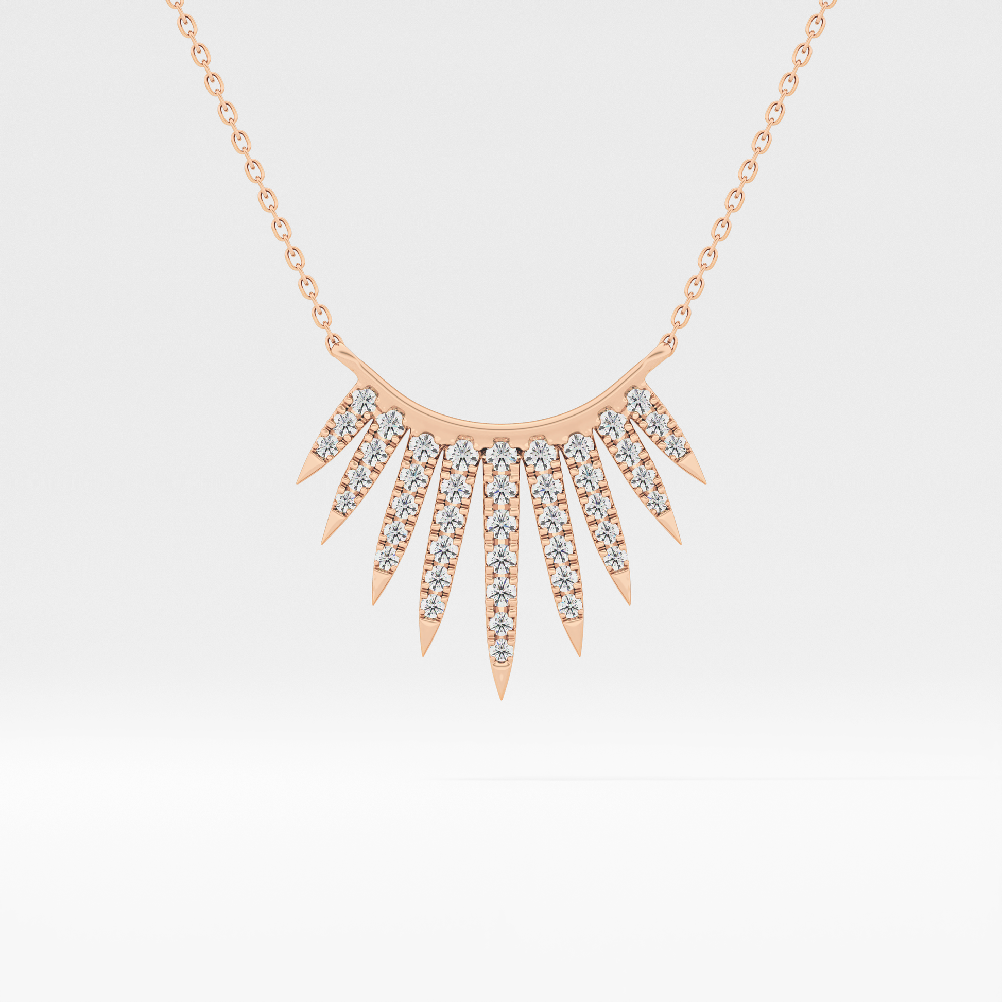 Classic 0.426 TCW Round Cut Moissanite Diamond Necklace