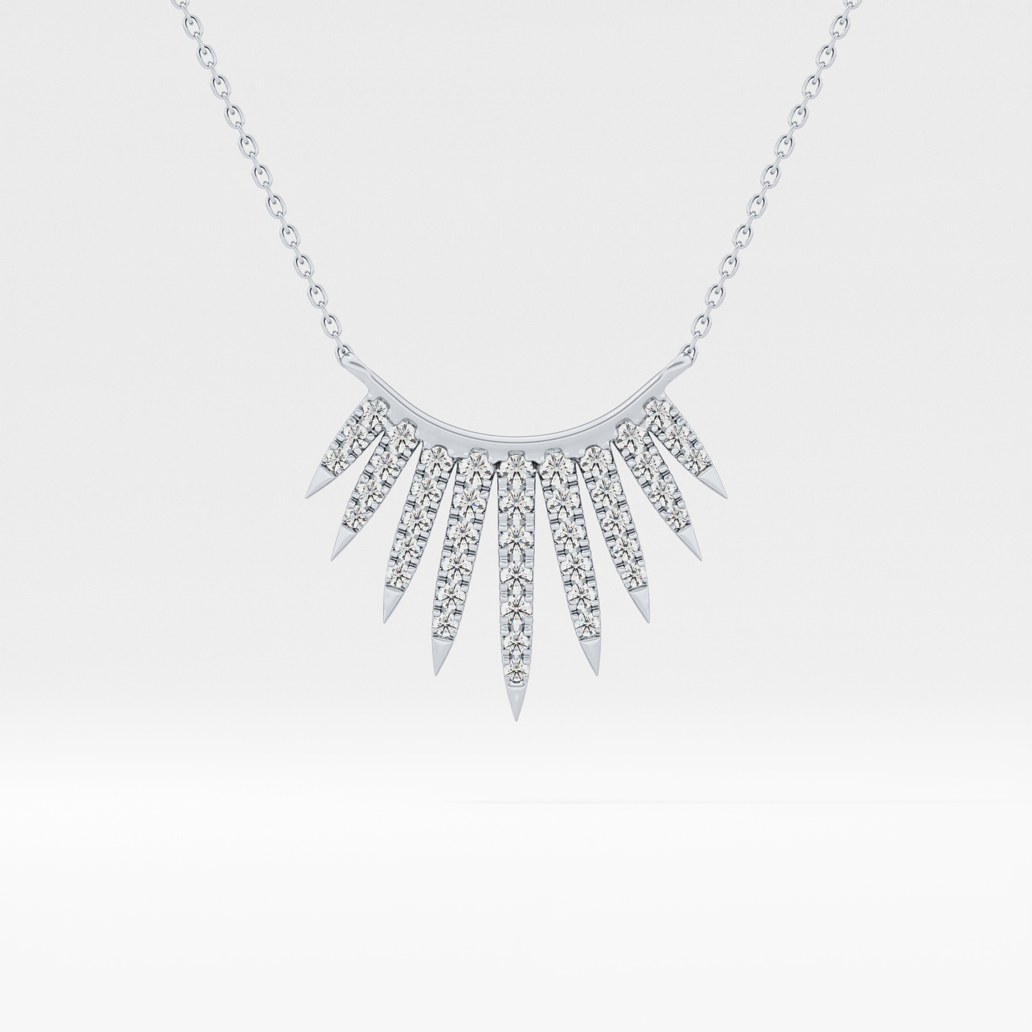 Classic 0.426 TCW Round Cut Moissanite Diamond Necklace