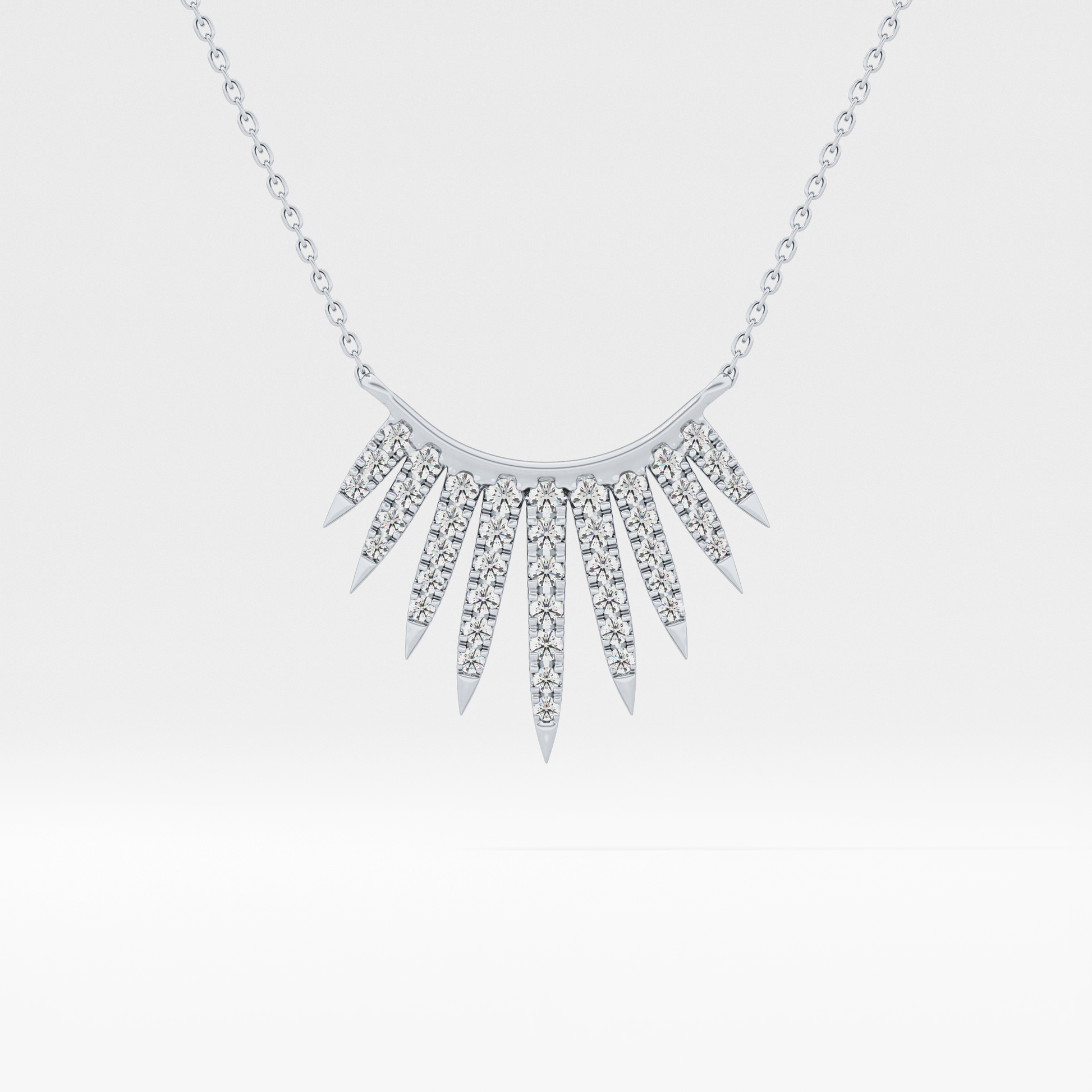 Classic 0.426 TCW Round Cut Moissanite Diamond Necklace