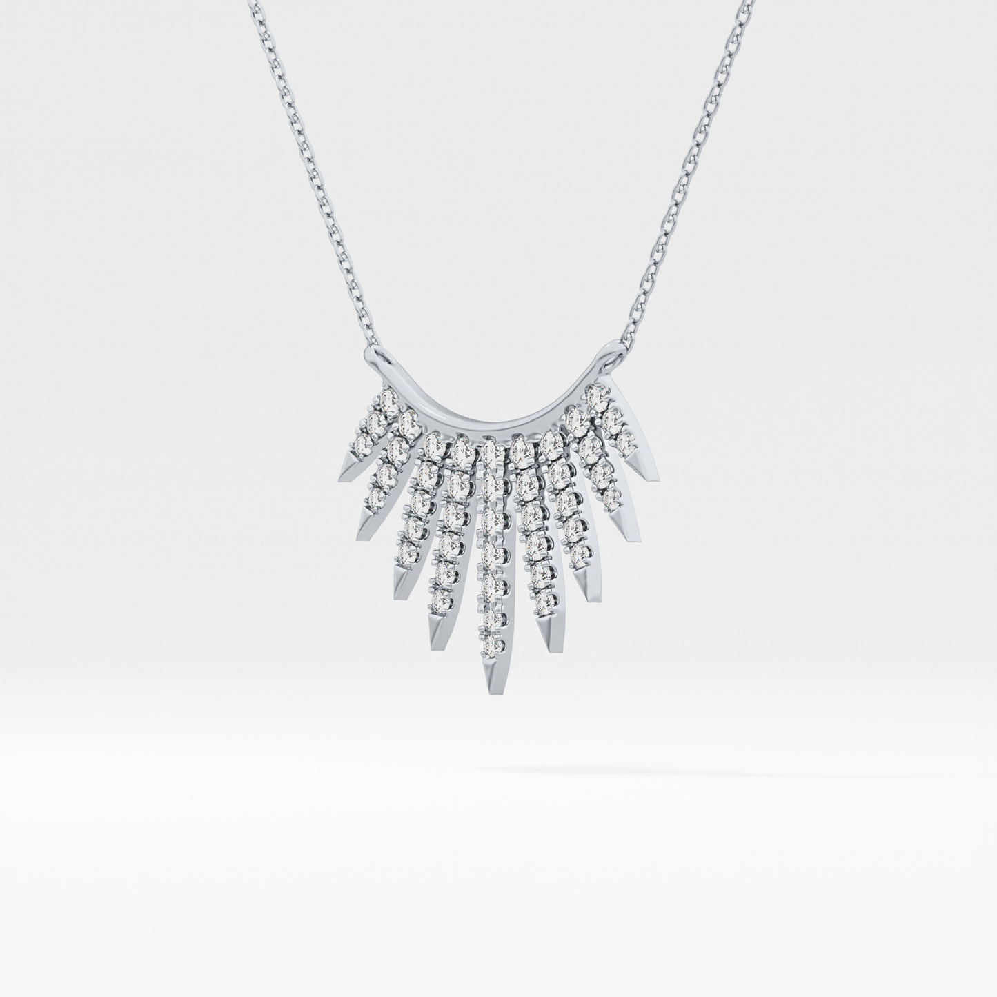 Classic 0.426 TCW Round Cut Moissanite Diamond Necklace