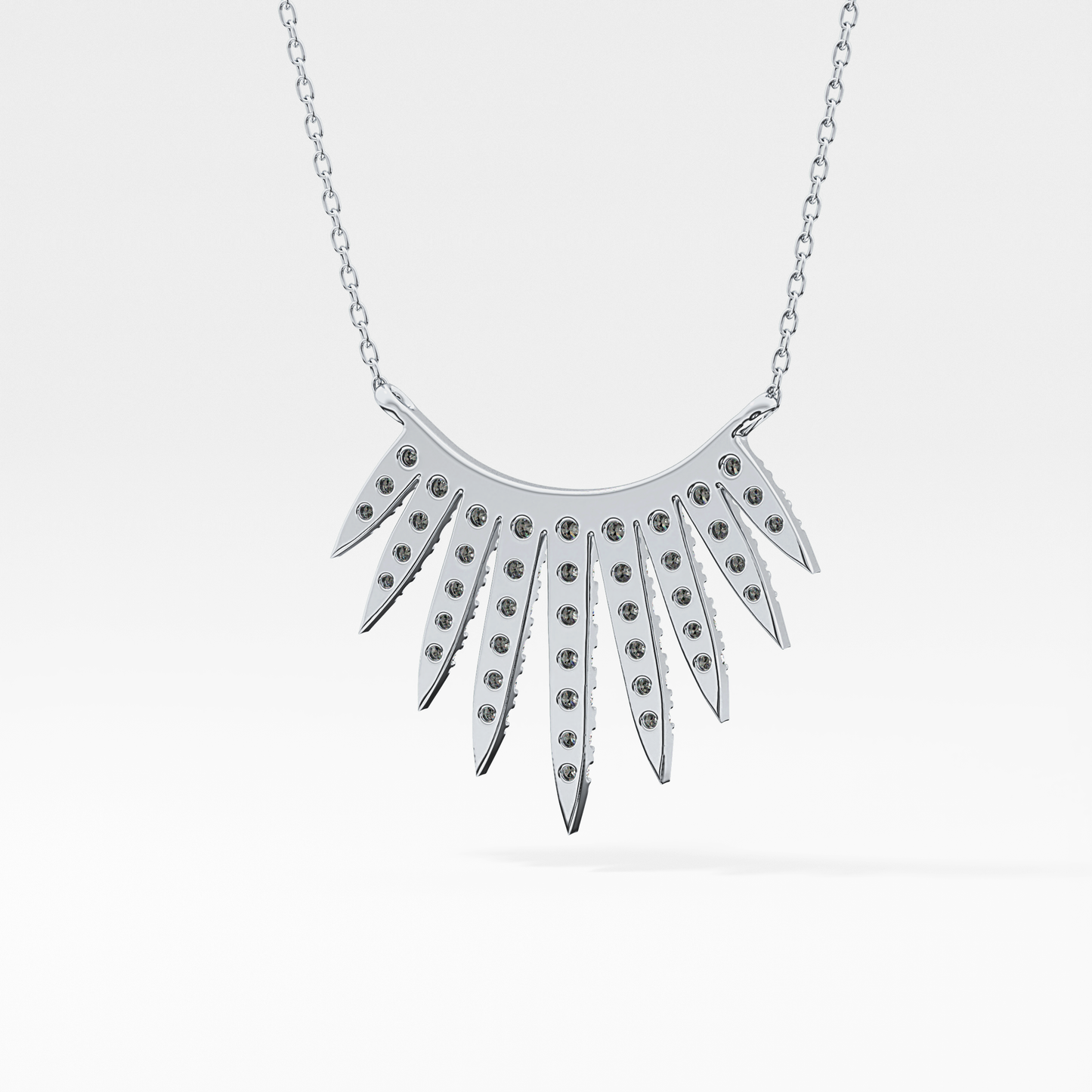 Classic 0.426 TCW Round Cut Moissanite Diamond Necklace