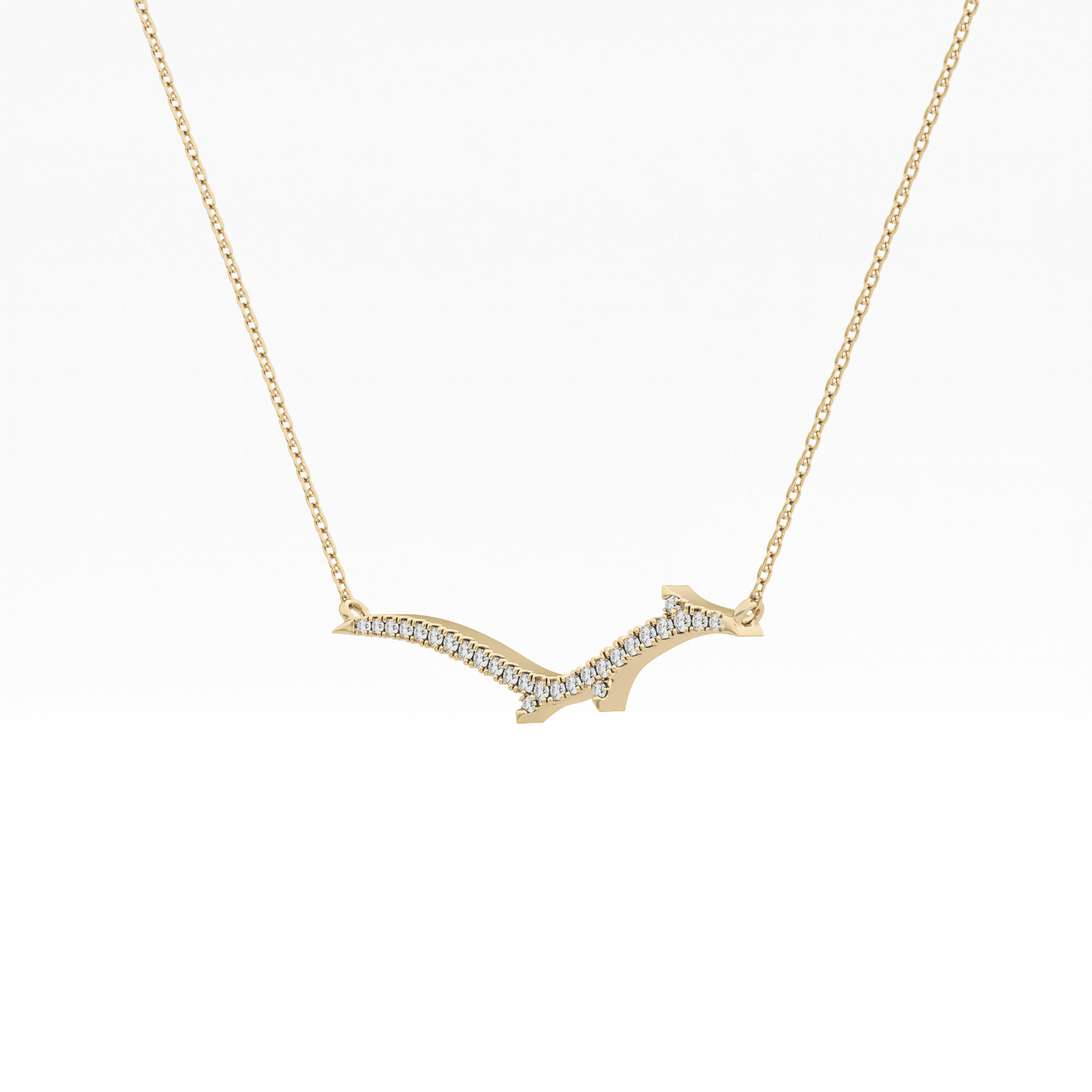 Classic 0.123 TCW Round Cut Moissanite Diamond Necklace