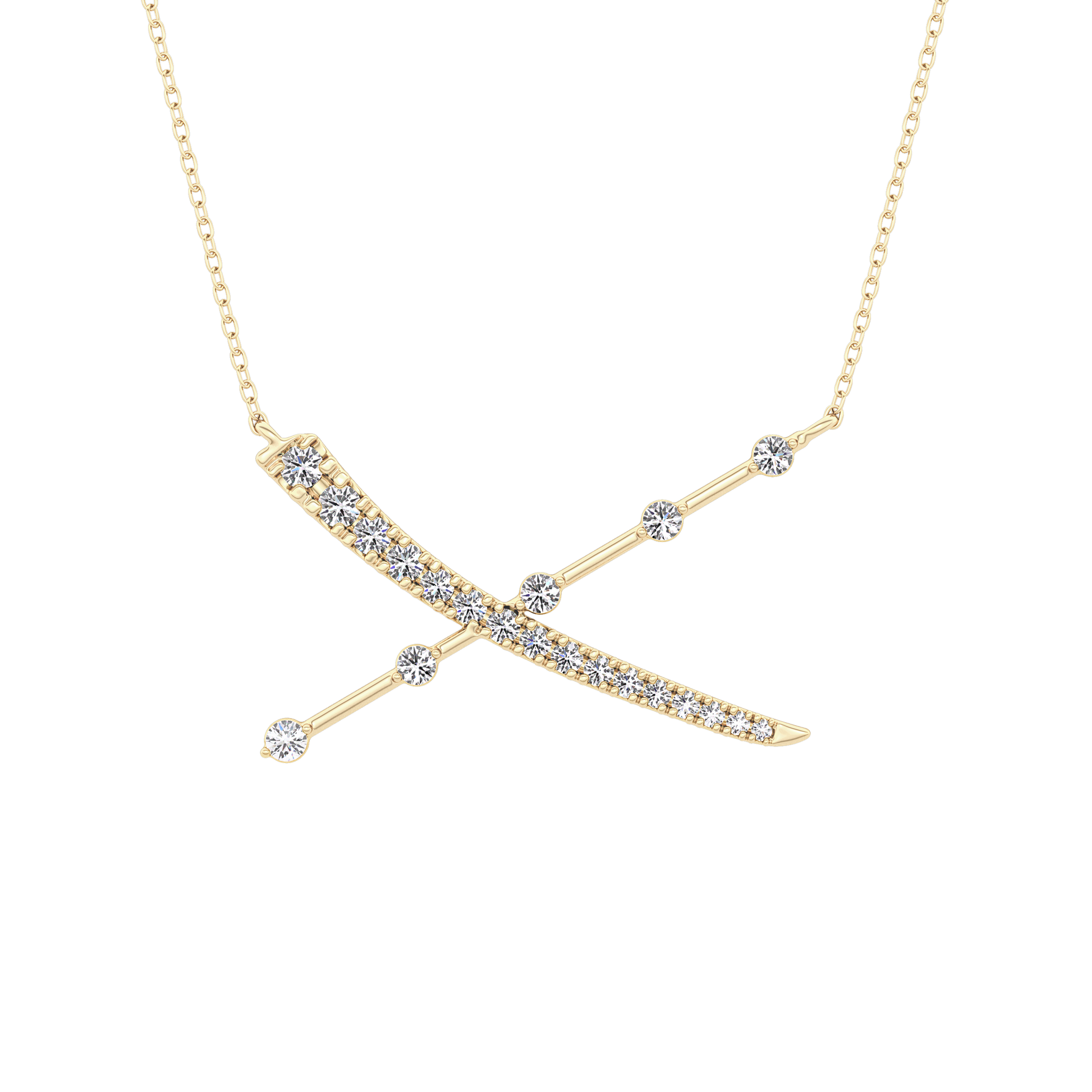 Classic 0.34 TCW Round Cut Cluster Moissanite Diamond Necklace