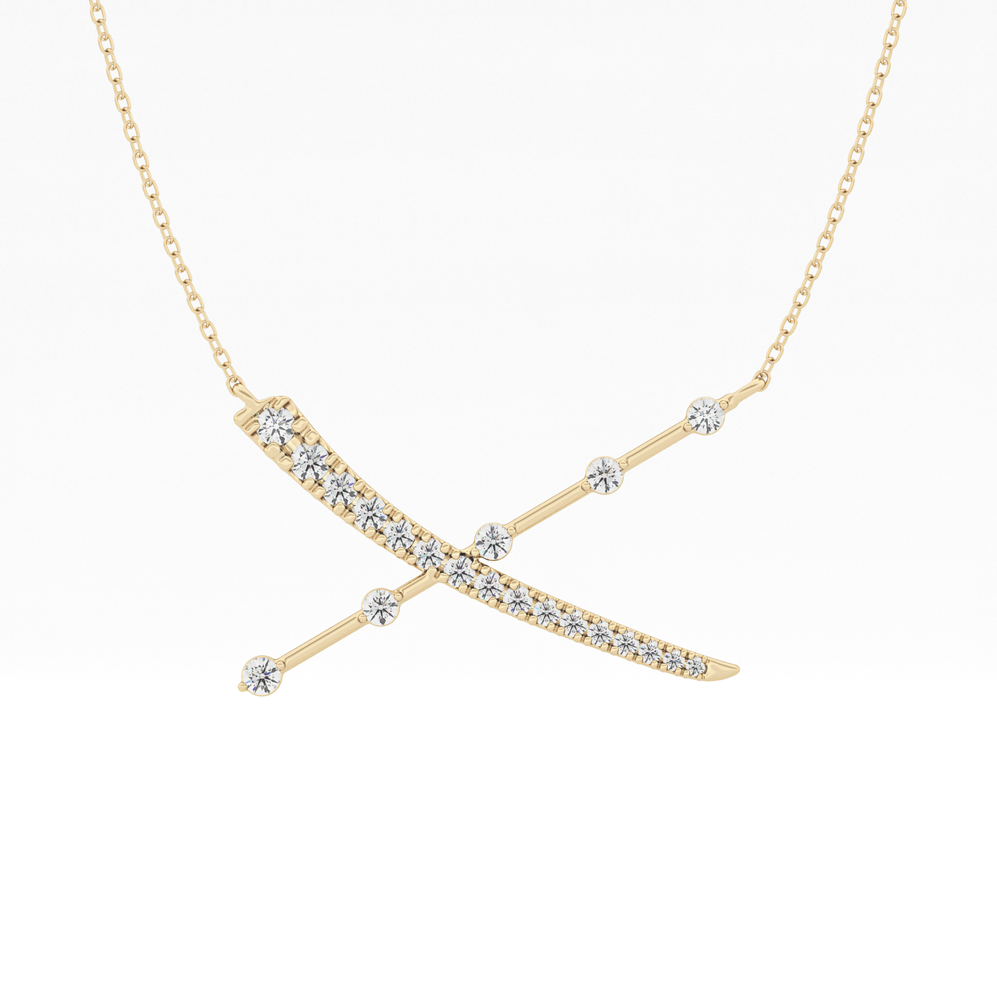 Classic 0.34 TCW Round Cut Cluster Moissanite Diamond Necklace