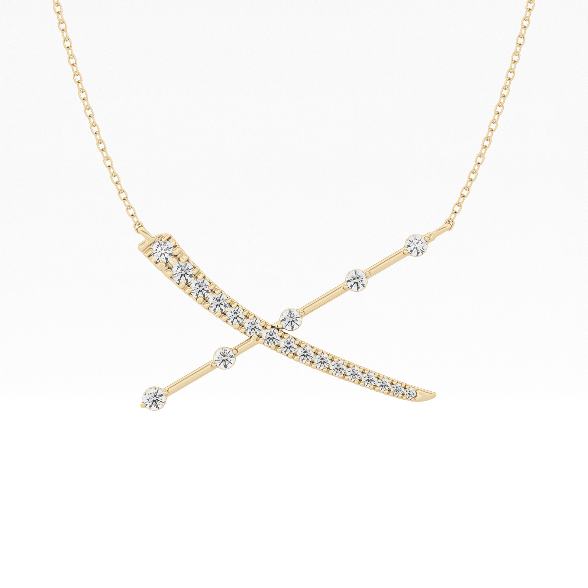 Classic 0.34 TCW Round Cut Cluster Moissanite Diamond Necklace