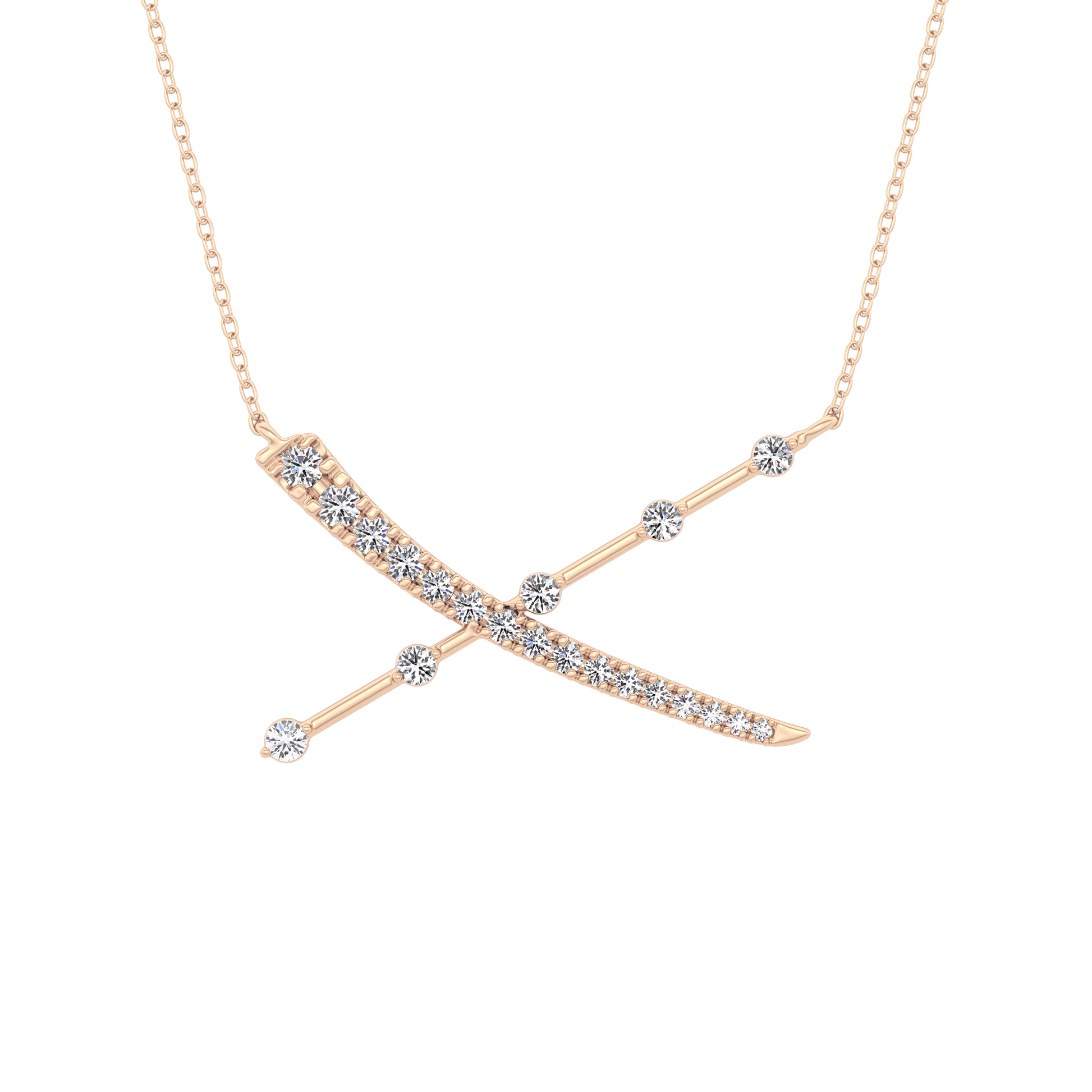 Classic 0.34 TCW Round Cut Cluster Moissanite Diamond Necklace