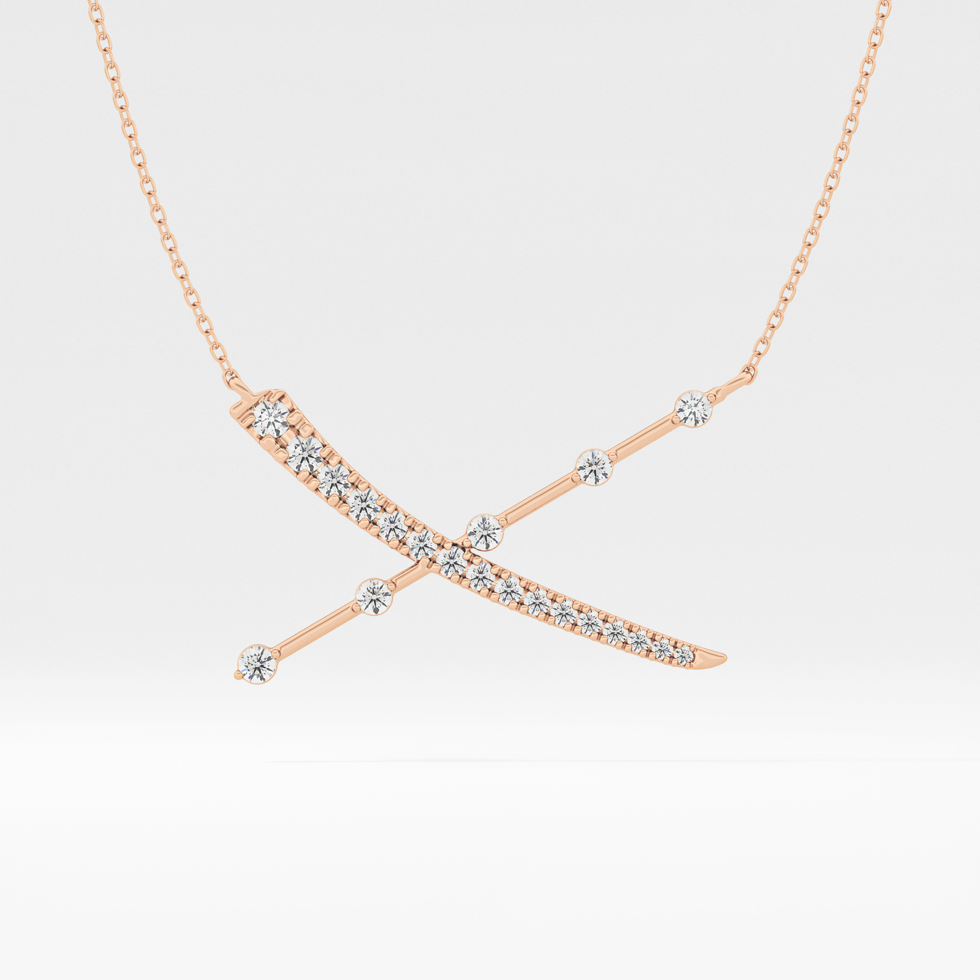 Classic 0.34 TCW Round Cut Cluster Moissanite Diamond Necklace