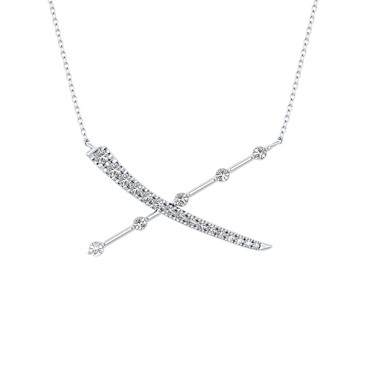 Classic 0.34 TCW Round Cut Cluster Moissanite Diamond Necklace