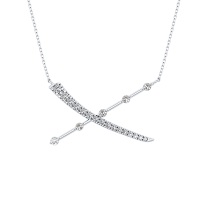 Classic 0.34 TCW Round Cut Cluster Moissanite Diamond Necklace