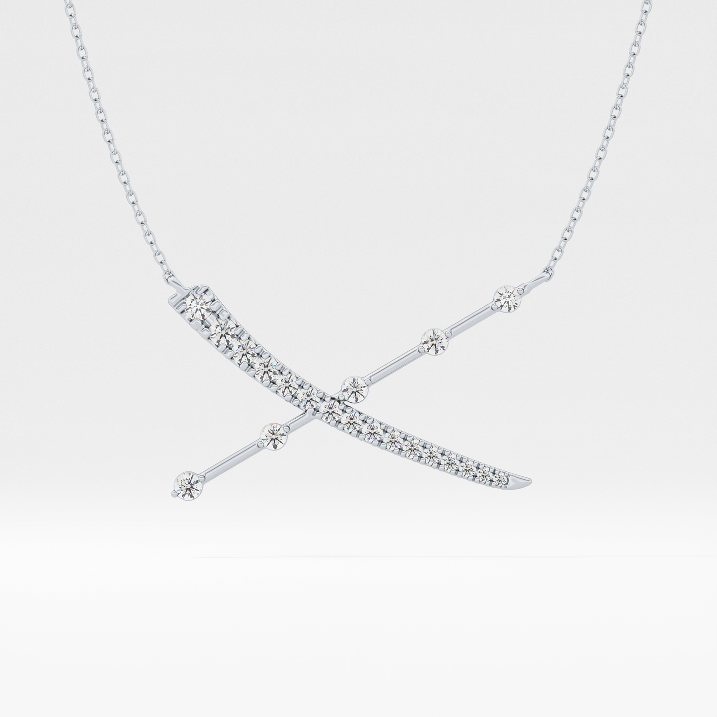 Classic 0.34 TCW Round Cut Cluster Moissanite Diamond Necklace