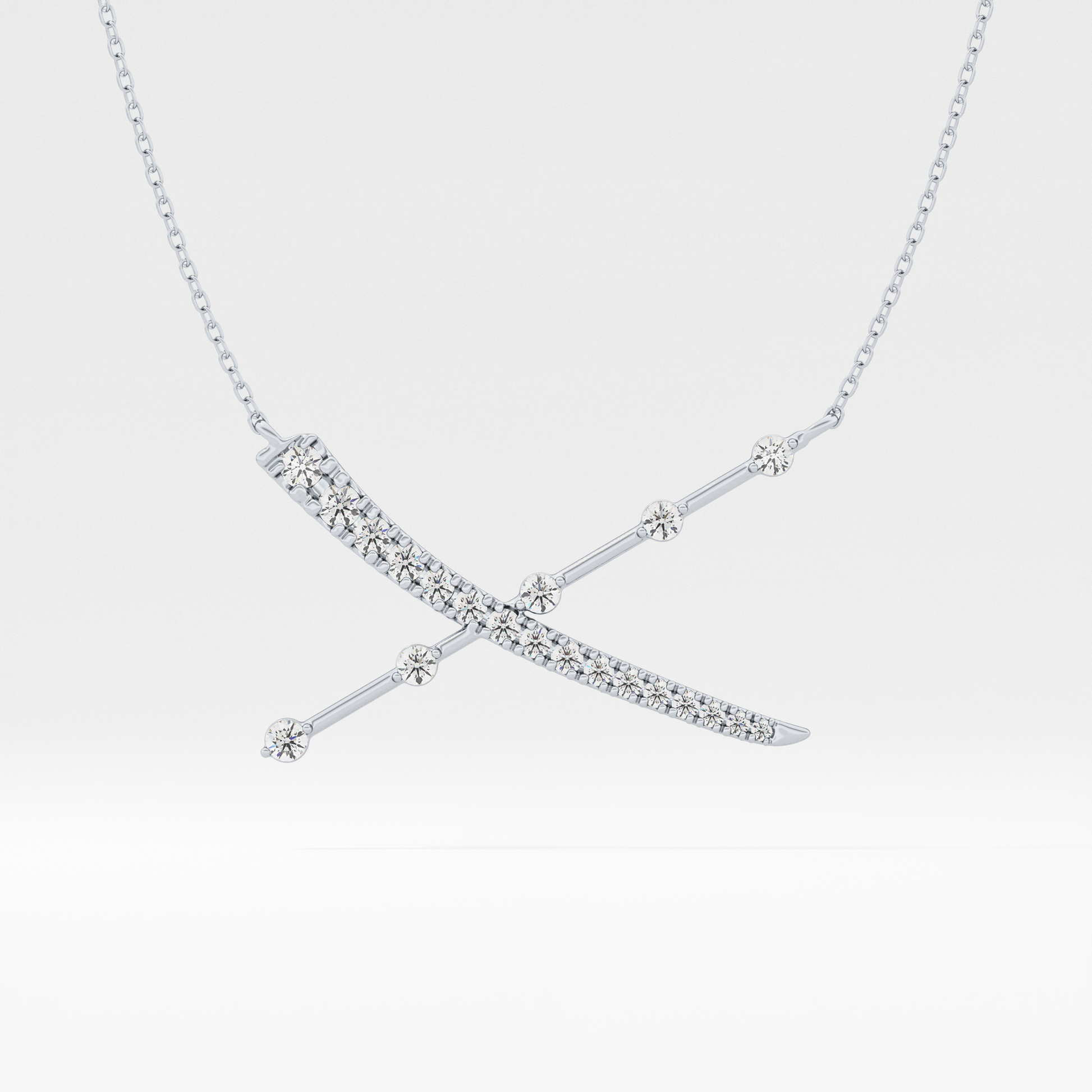 Classic 0.34 TCW Round Cut Cluster Moissanite Diamond Necklace