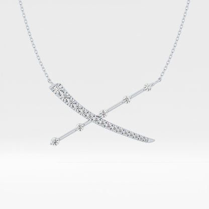 Classic 0.34 TCW Round Cut Cluster Moissanite Diamond Necklace