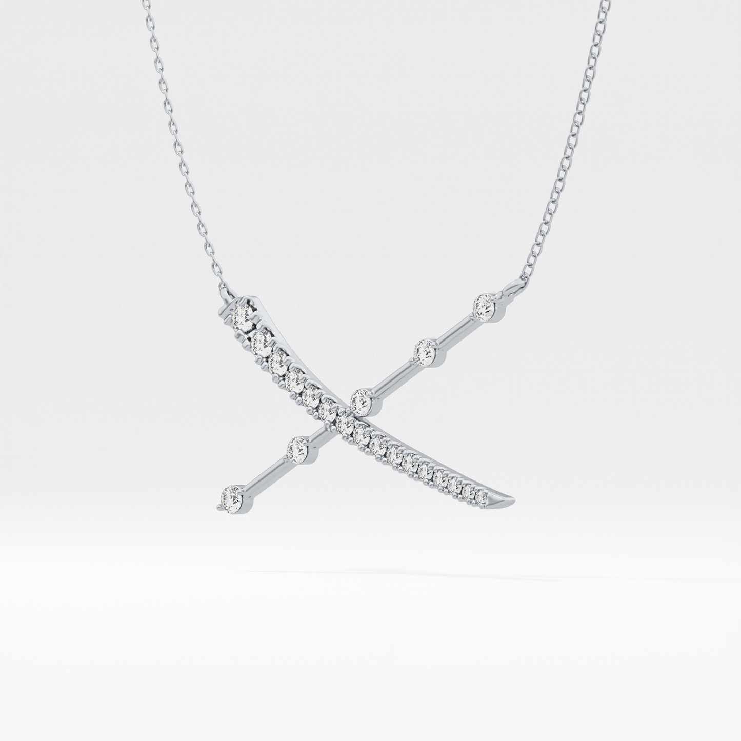 Classic 0.34 TCW Round Cut Cluster Moissanite Diamond Necklace