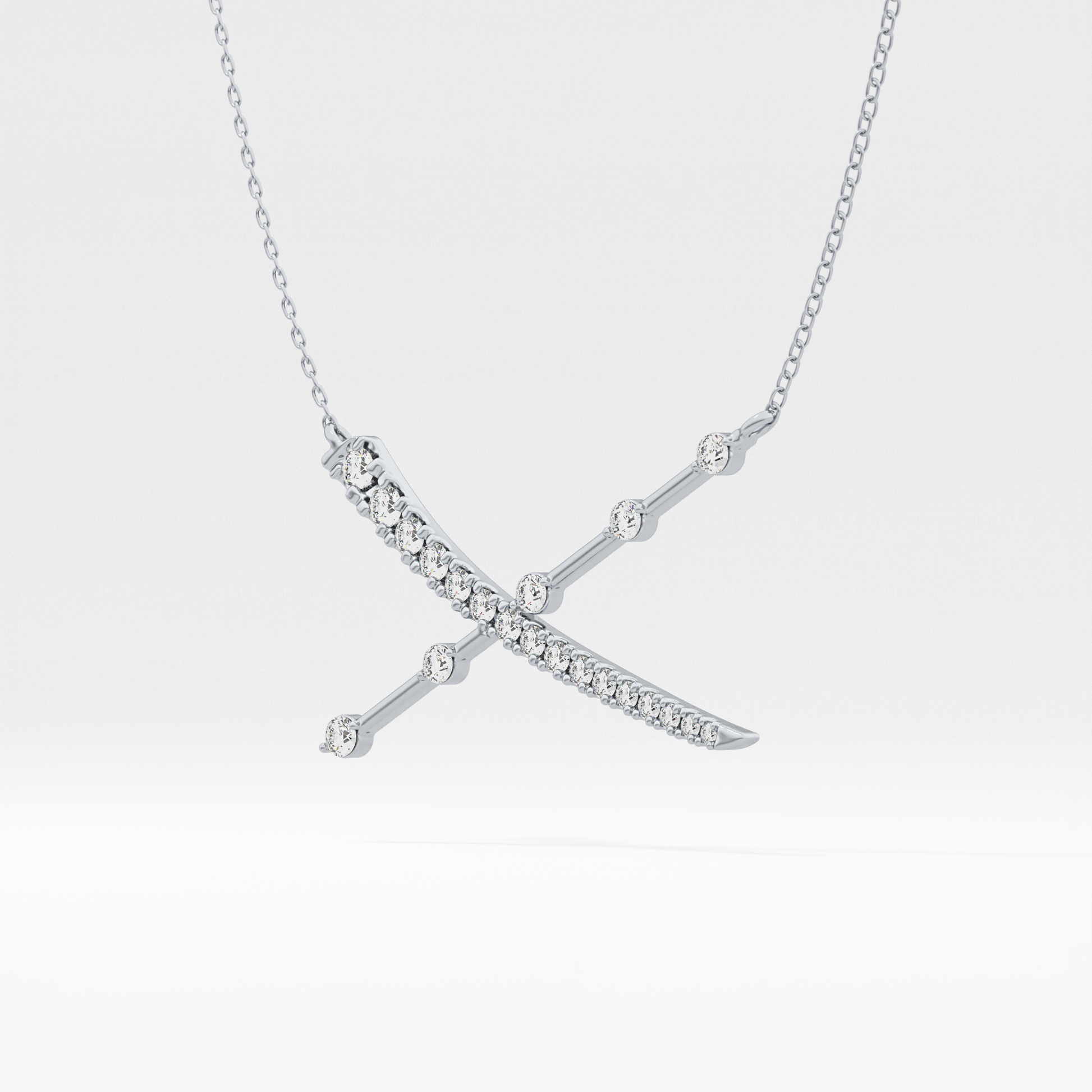 Classic 0.34 TCW Round Cut Cluster Moissanite Diamond Necklace