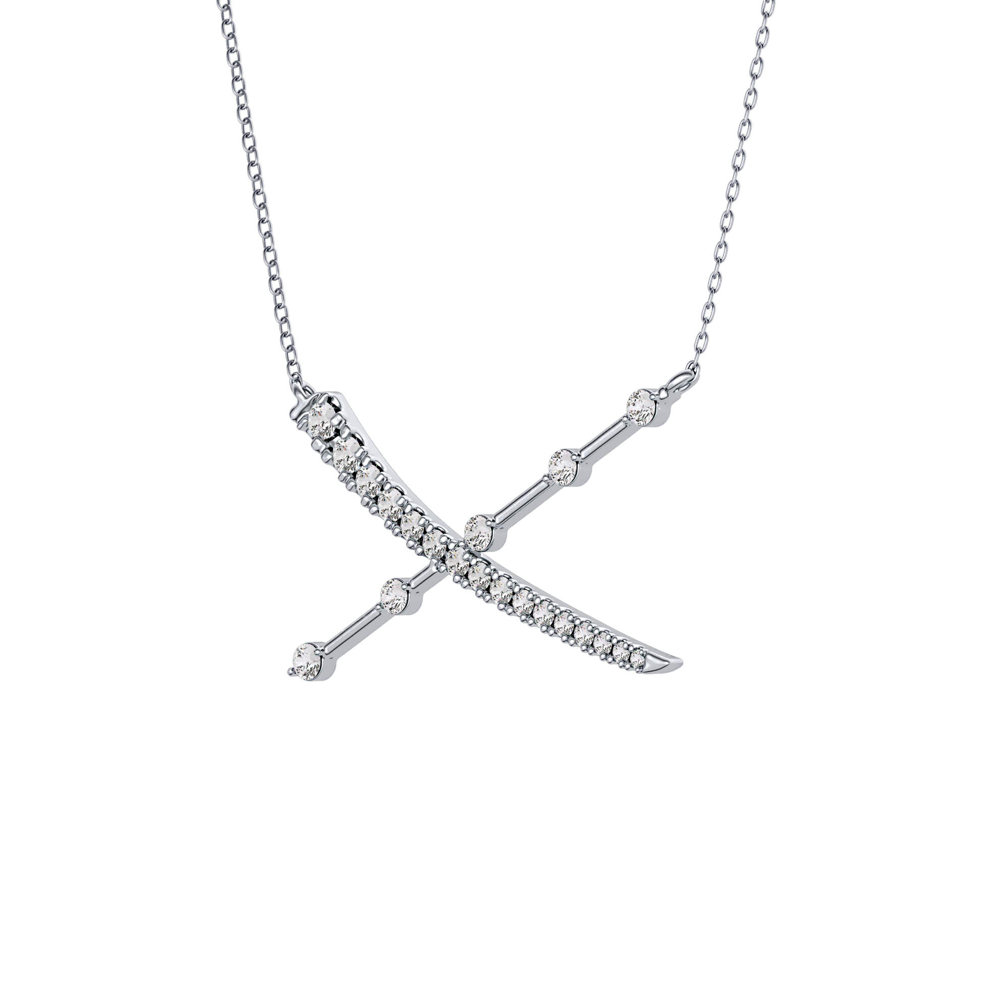 Classic 0.34 TCW Round Cut Cluster Moissanite Diamond Necklace