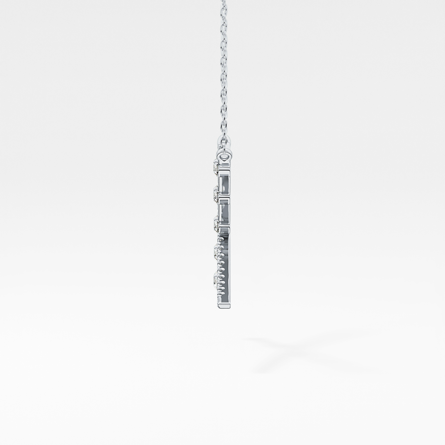 Classic 0.34 TCW Round Cut Cluster Moissanite Diamond Necklace