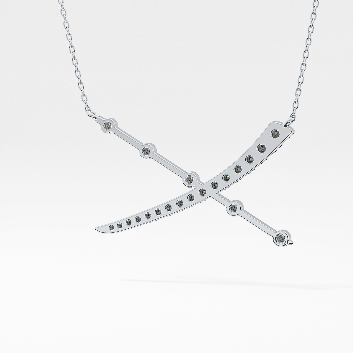 Classic 0.34 TCW Round Cut Cluster Moissanite Diamond Necklace