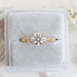 1.0 CT Round Five Stones CVD E/VS1 Diamond Engagement Ring 1