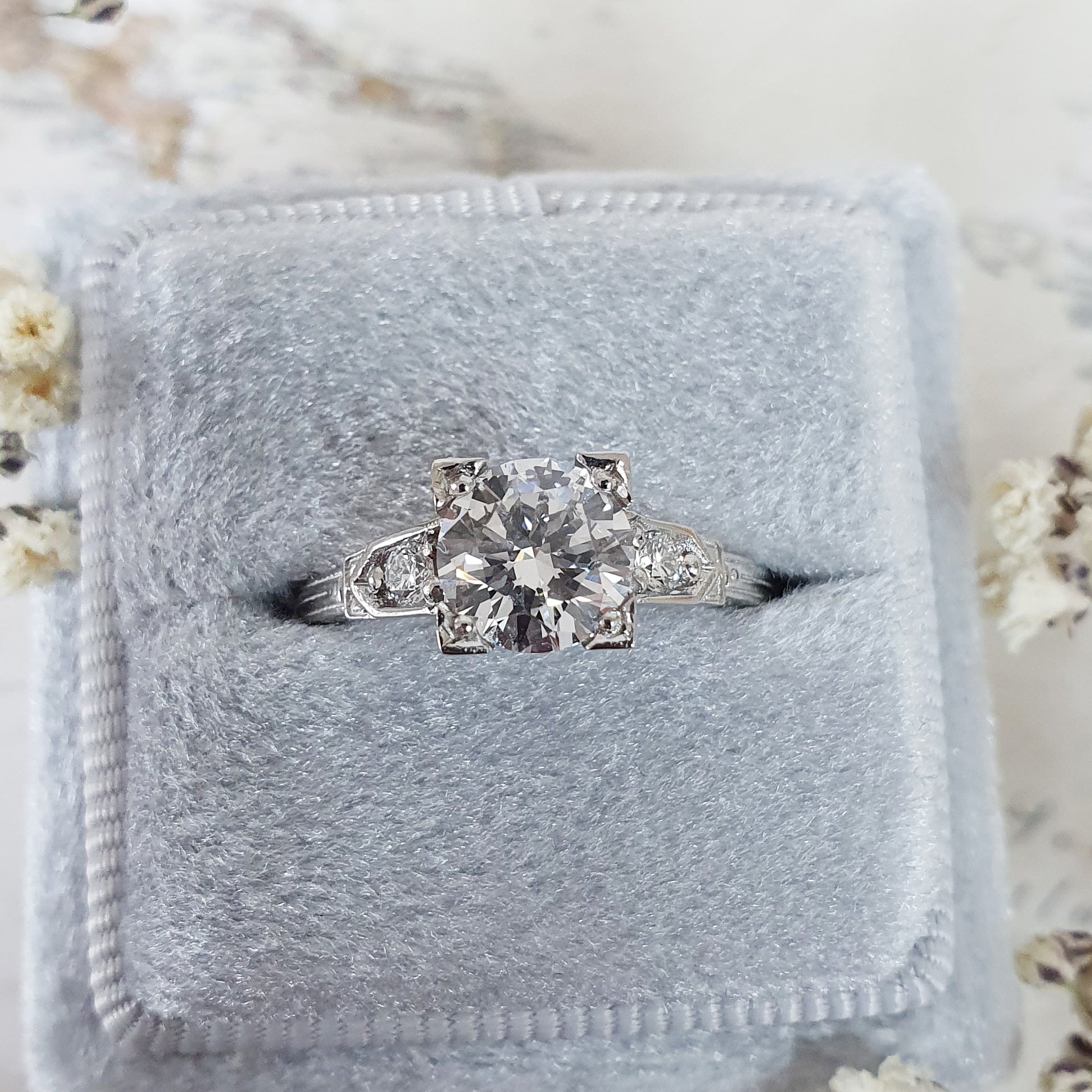 Round Pave Lab Grown Diamond Engagement Ring