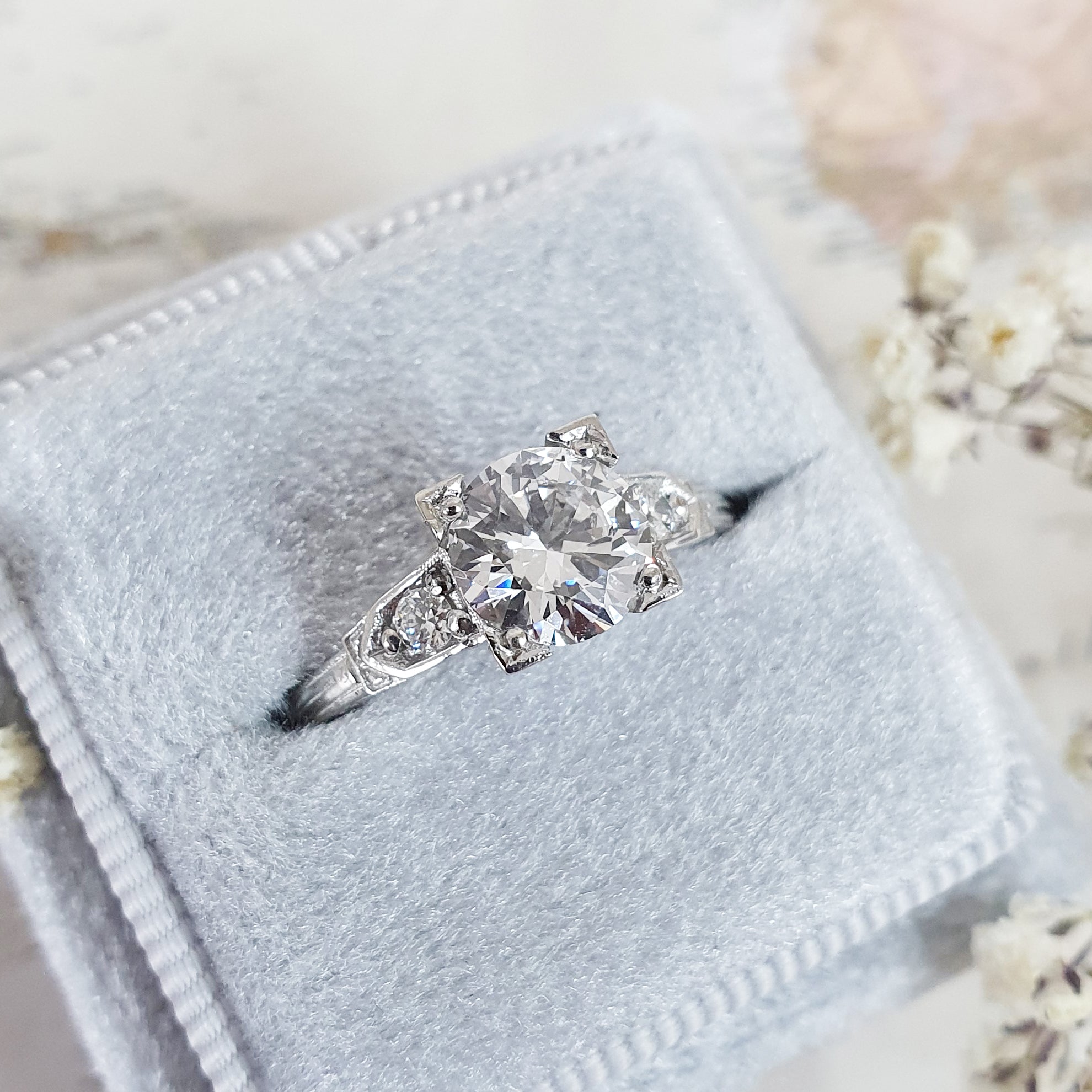 Round Pave Lab Grown Diamond Engagement Ring