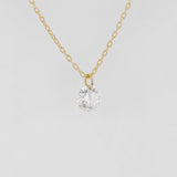 1 CT Round Cut Solitaire Moissanite Necklace