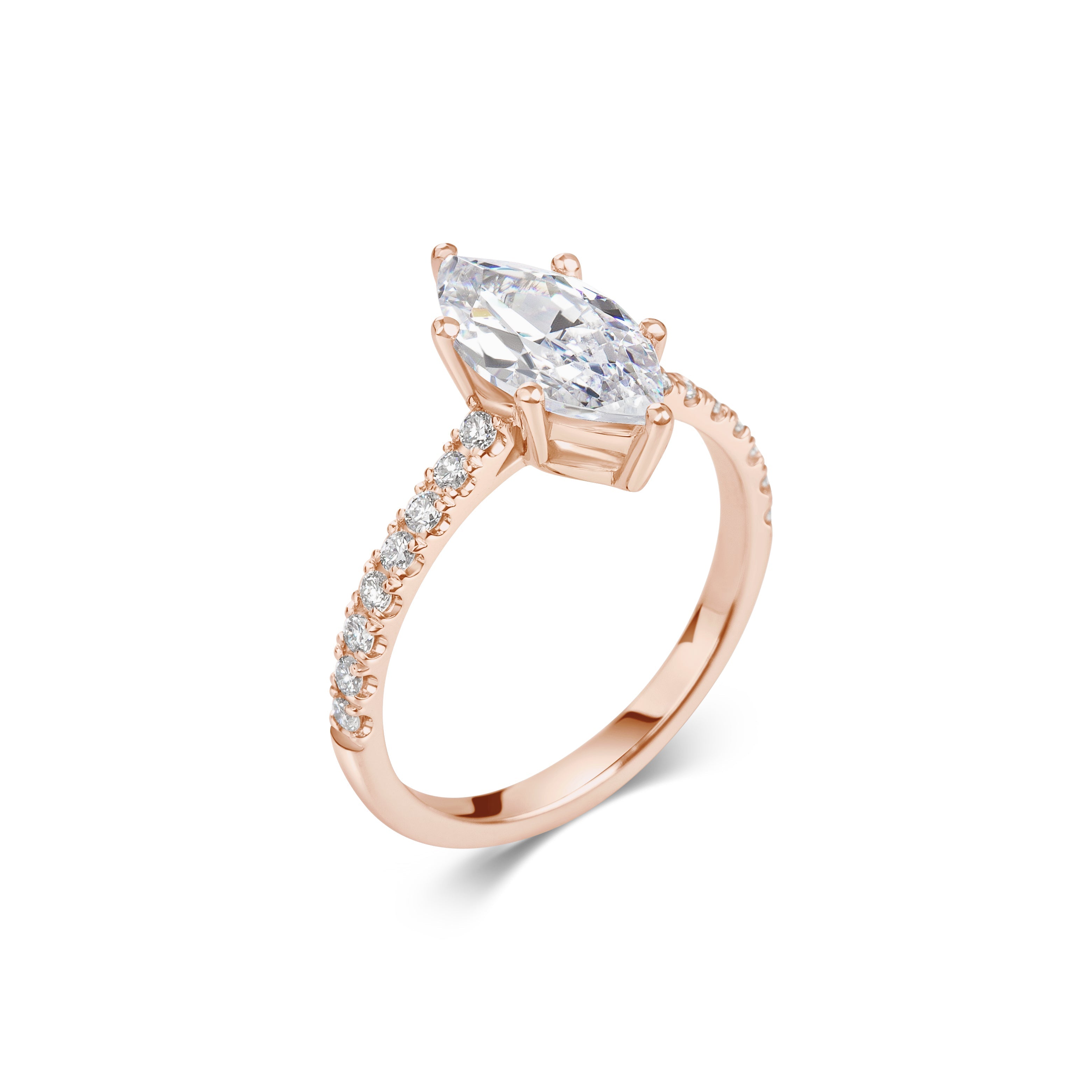 2 CT Marquise Cut Pave CVD F/VS1 Diamond Engagement Ring 10