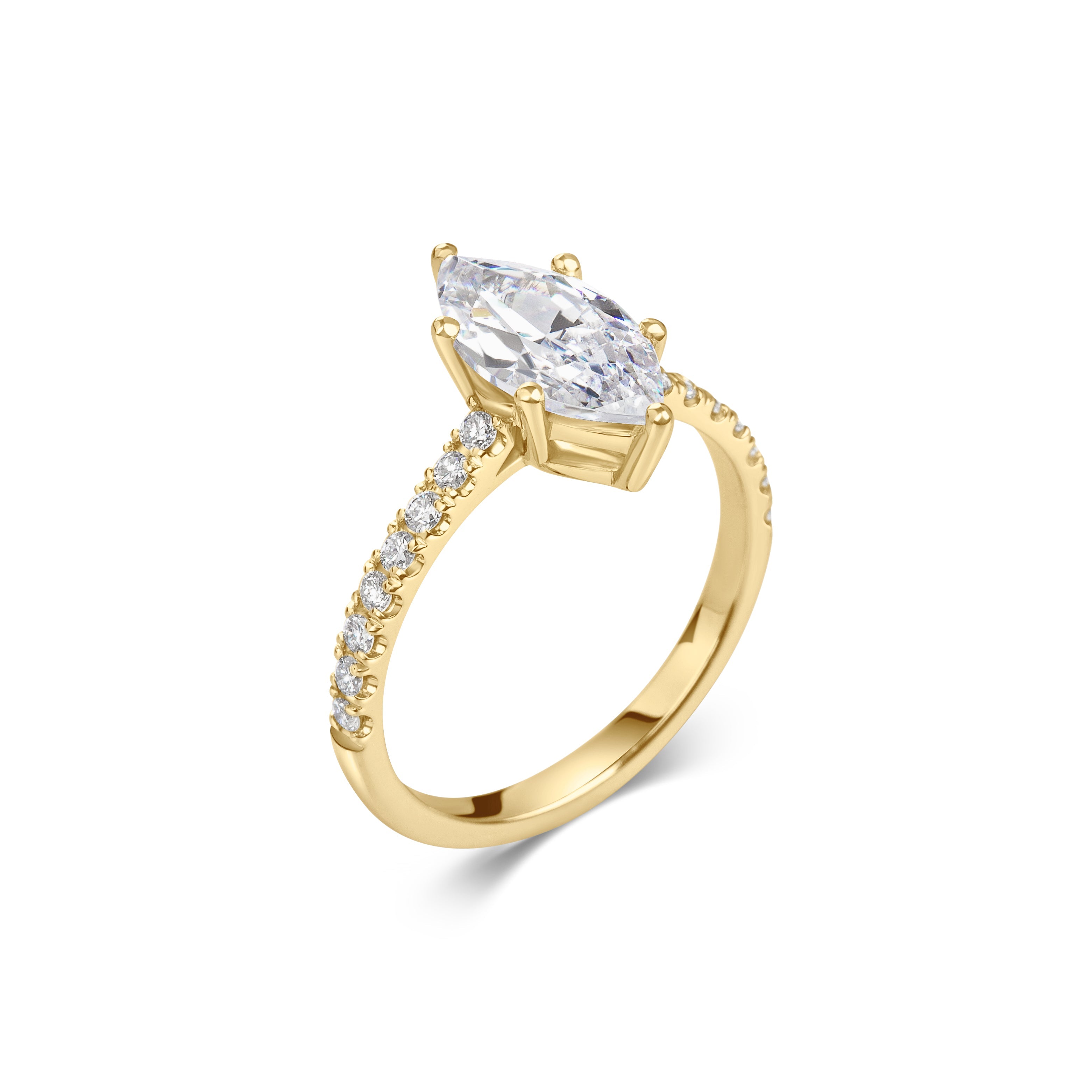 2 CT Marquise Cut Pave CVD F/VS1 Diamond Engagement Ring 6