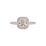 0.6 CT Cushion Halo CVD F/VS1 Diamond Engagement Ring 5