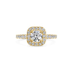 0.6 CT Cushion Halo CVD F/VS1 Diamond Engagement Ring 8
