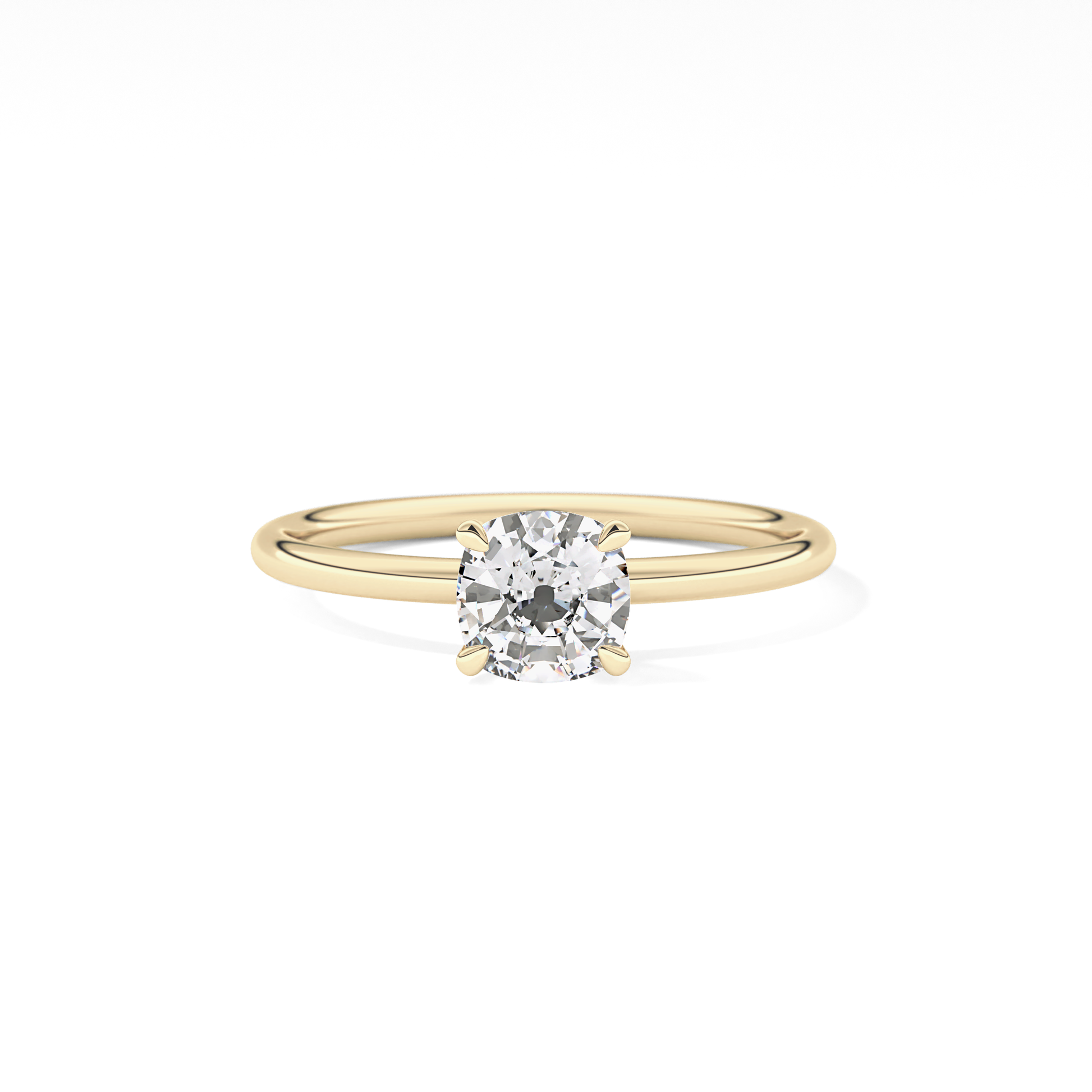 Cushion Cut 0.87 Carat Moissanite Ring – Solitaire Style in Gold