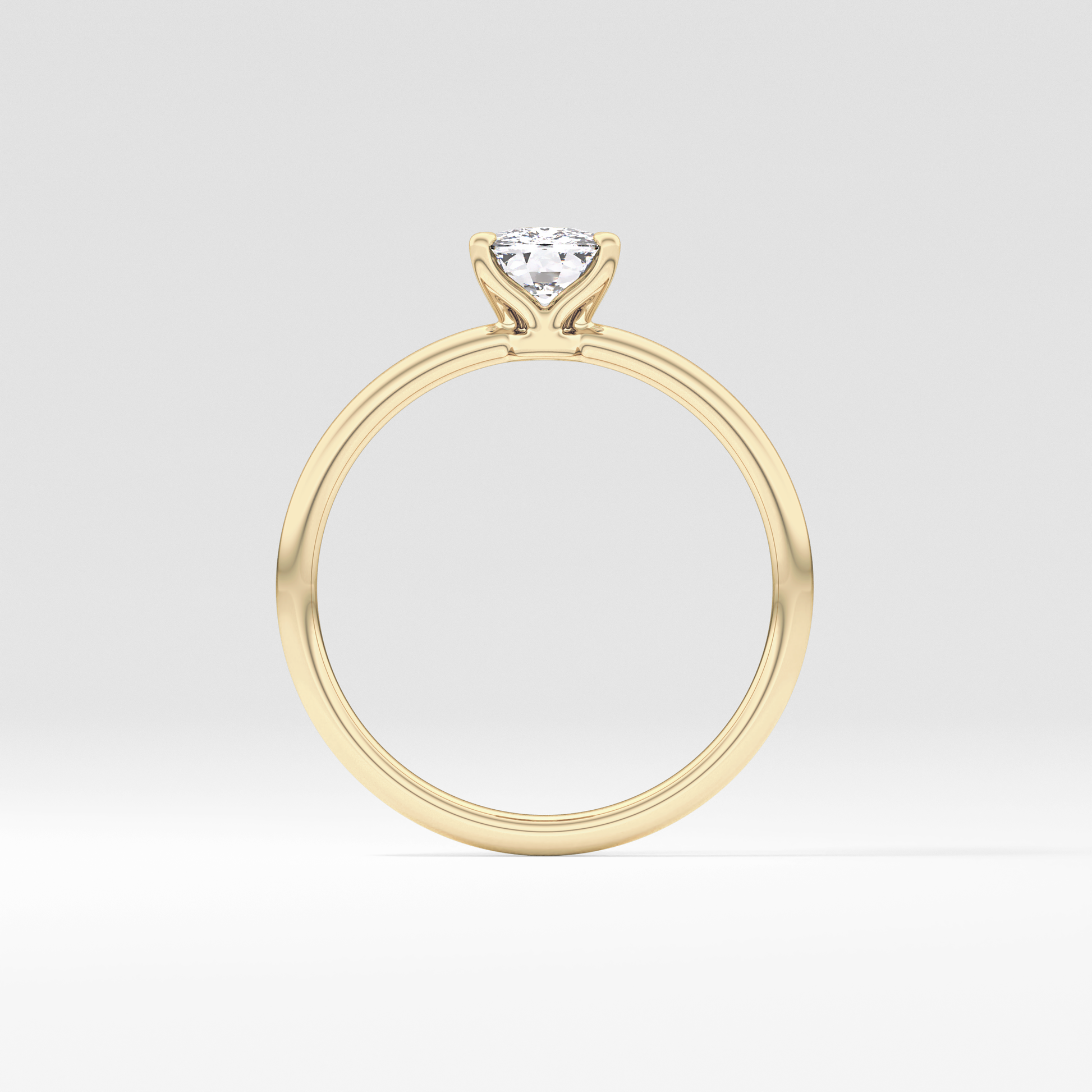 Cushion Cut 0.87 Carat Moissanite Ring – Solitaire Style in Gold