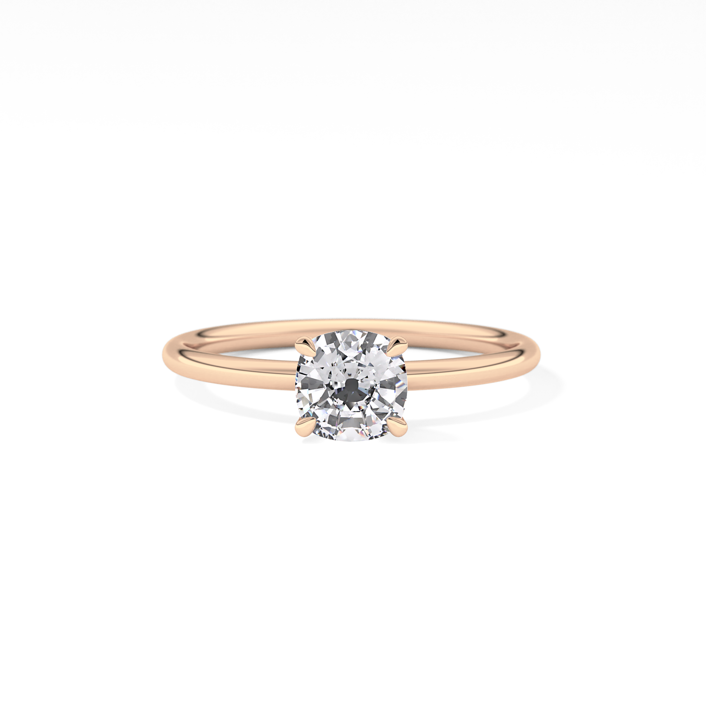 Cushion Cut 0.87 Carat Moissanite Ring – Solitaire Style in Gold
