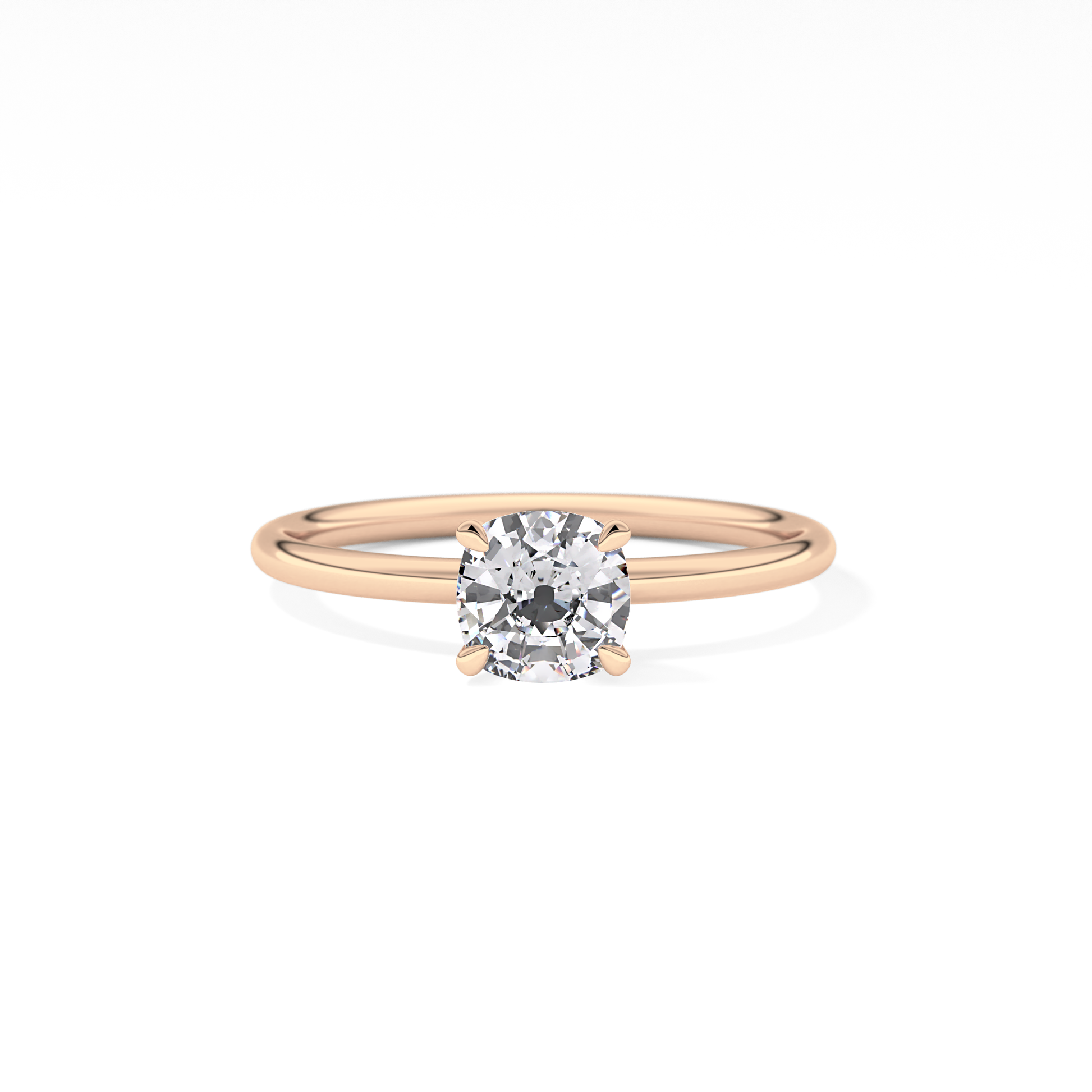 Cushion Cut 0.87 Carat Moissanite Ring – Solitaire Style in Gold
