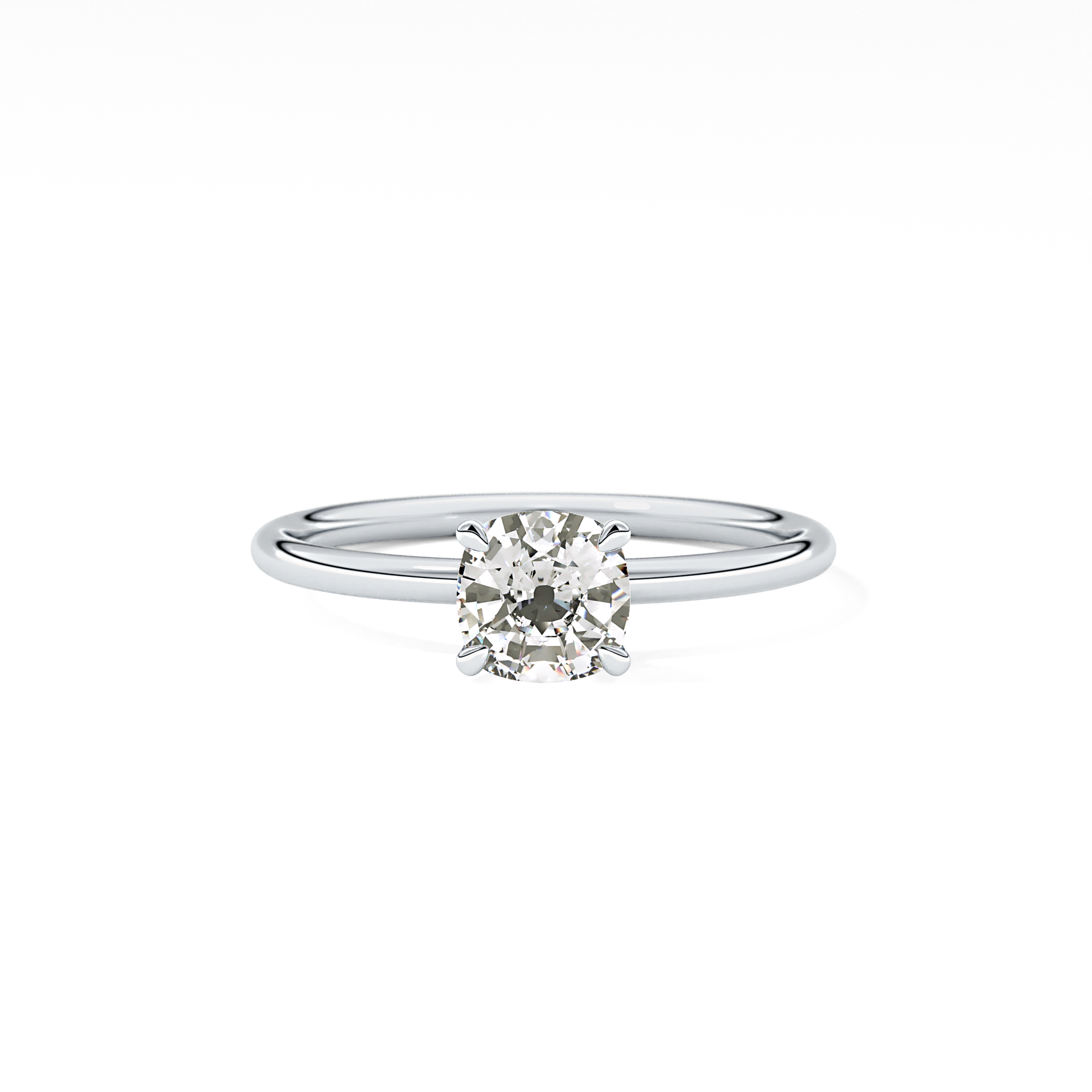 Cushion Cut 0.87 Carat Moissanite Ring – Solitaire Style in Gold