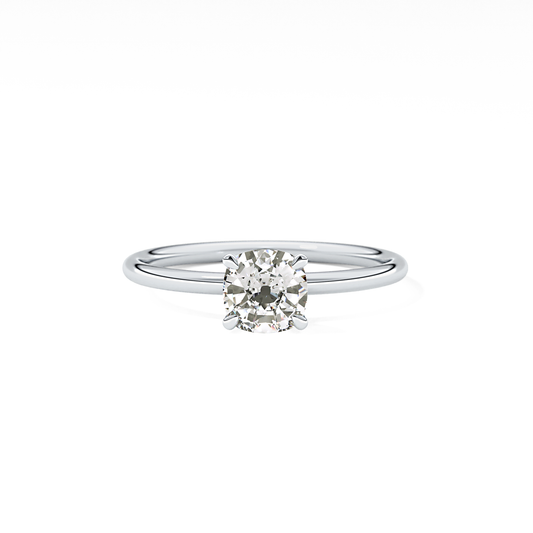 Cushion Cut 0.87 Carat Moissanite Ring – Solitaire Style in Gold