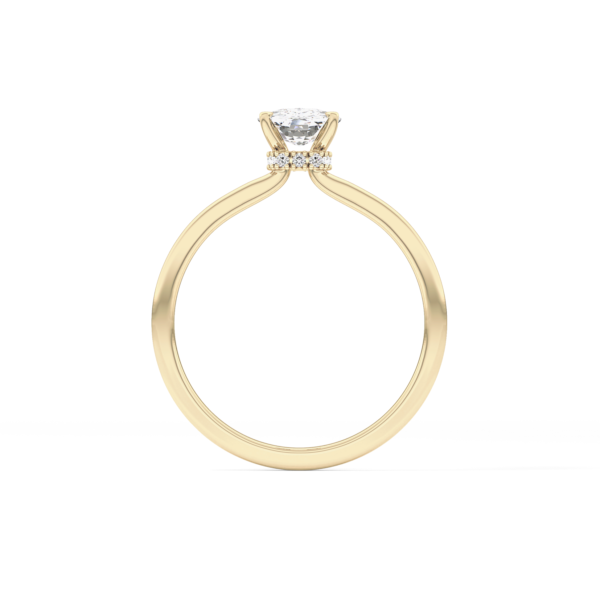 Cushion Cut 0.78 Carat Moissanite Ring – Hidden Halo Setting in Gold