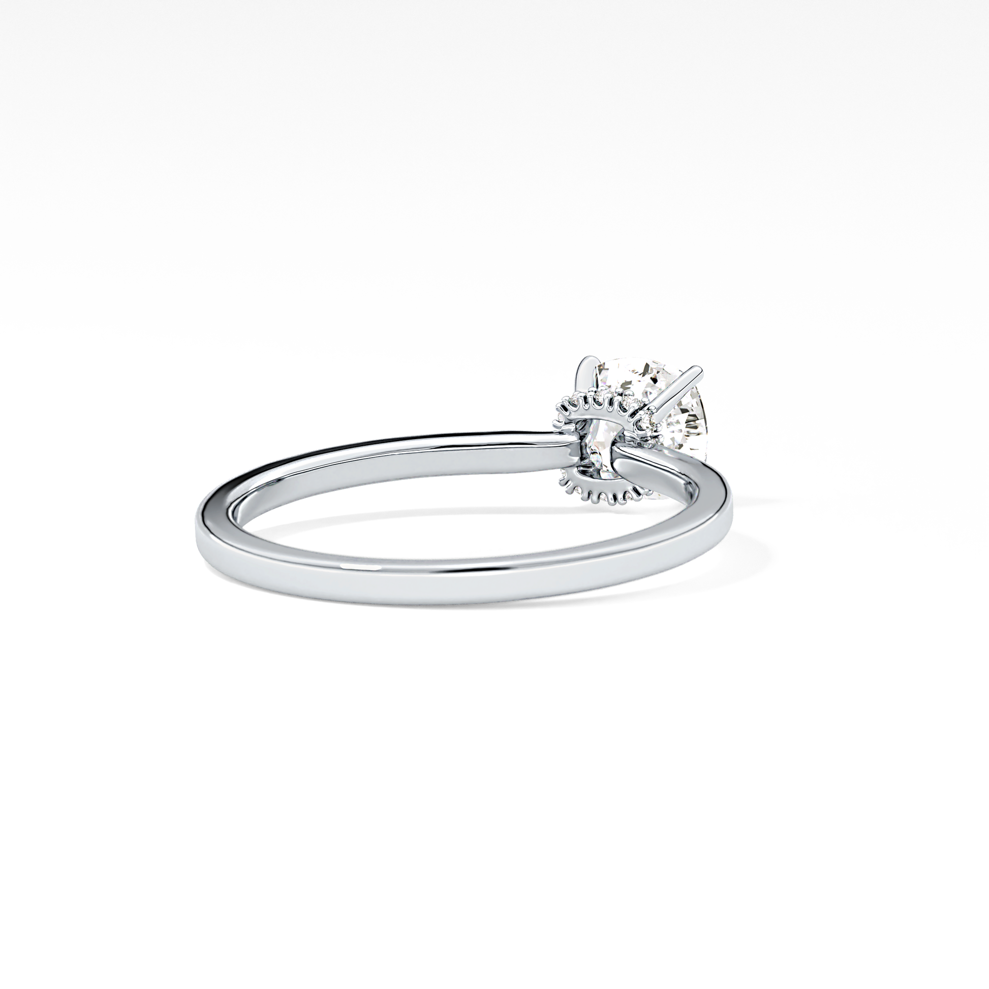 Cushion Cut 0.78 Carat Moissanite Ring – Hidden Halo Setting in Gold