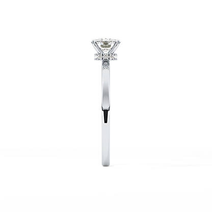 Cushion Cut 0.78 Carat Moissanite Ring – Hidden Halo Setting in Gold