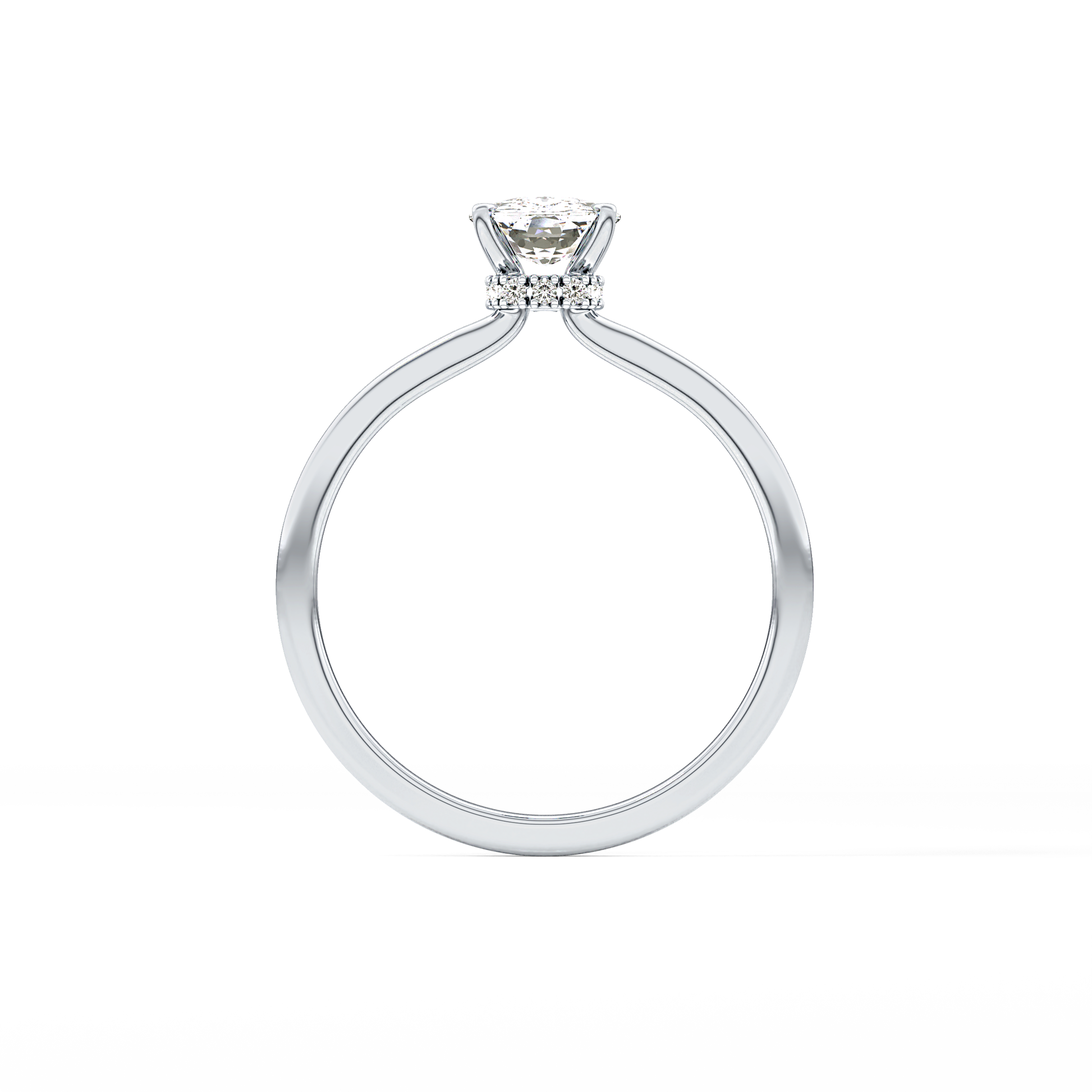 Cushion Cut 0.78 Carat Moissanite Ring – Hidden Halo Setting in Gold