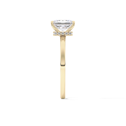 Radiant Cut 1.21 Carat Moissanite Ring – Hidden Halo Setting in Gold