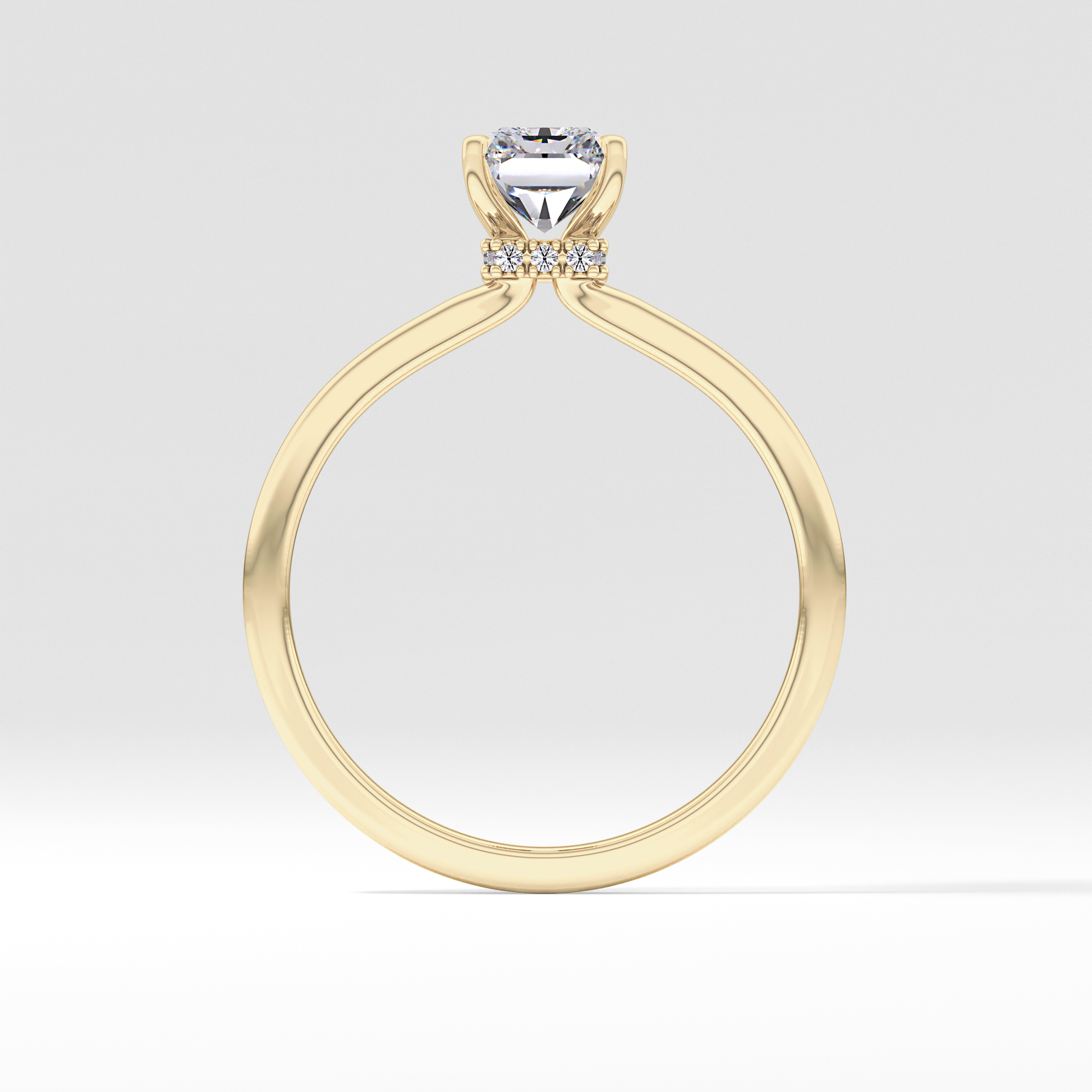 Radiant Cut 1.21 Carat Moissanite Ring – Hidden Halo Setting in Gold