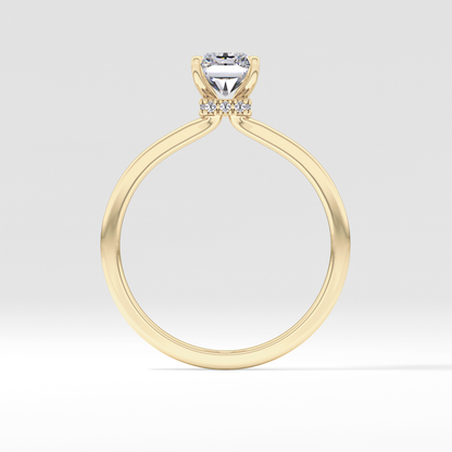 Radiant Cut 1.21 Carat Moissanite Ring – Hidden Halo Setting in Gold