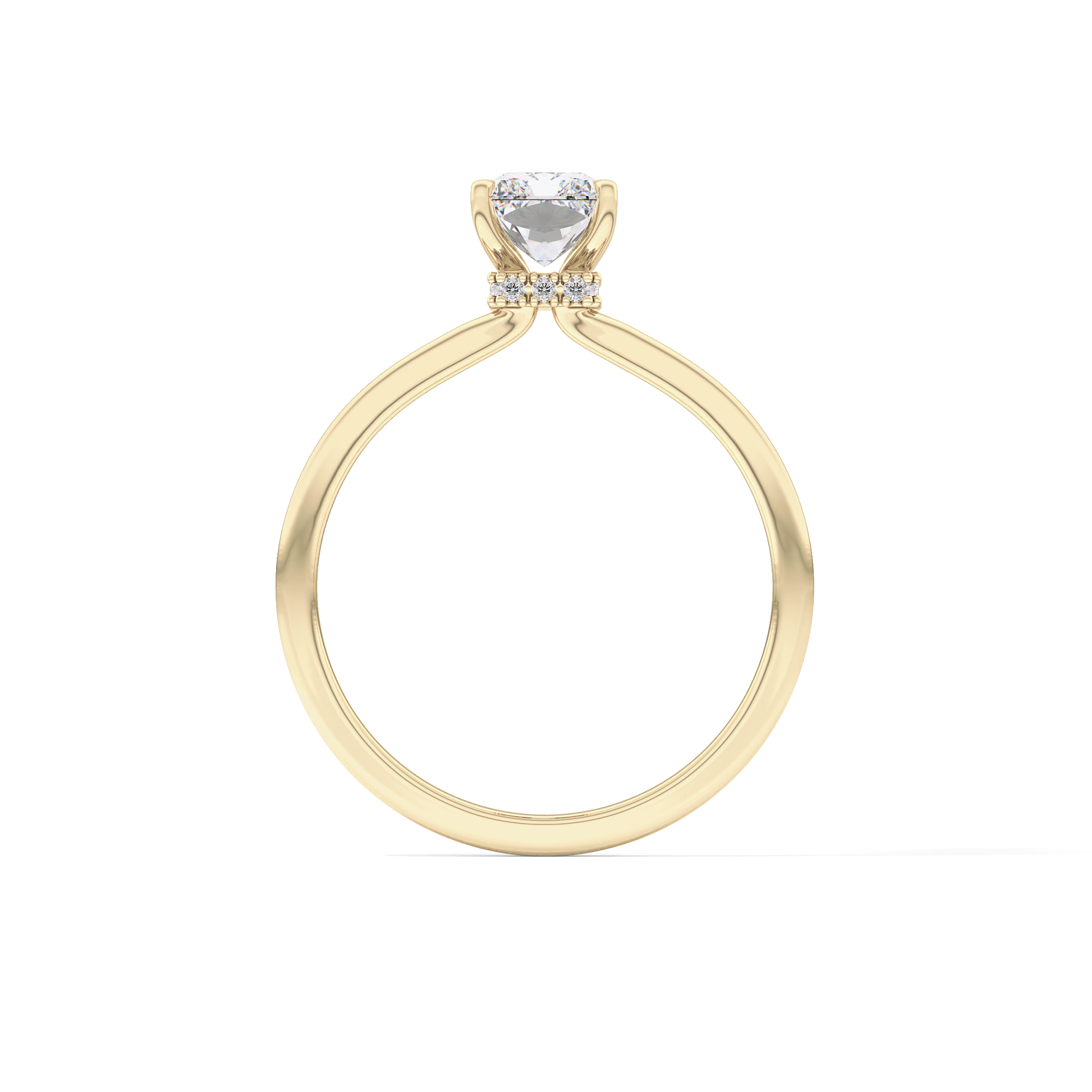 Radiant Cut 1.21 Carat Moissanite Ring – Hidden Halo Setting in Gold