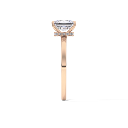 Radiant Cut 1.21 Carat Moissanite Ring – Hidden Halo Setting in Gold