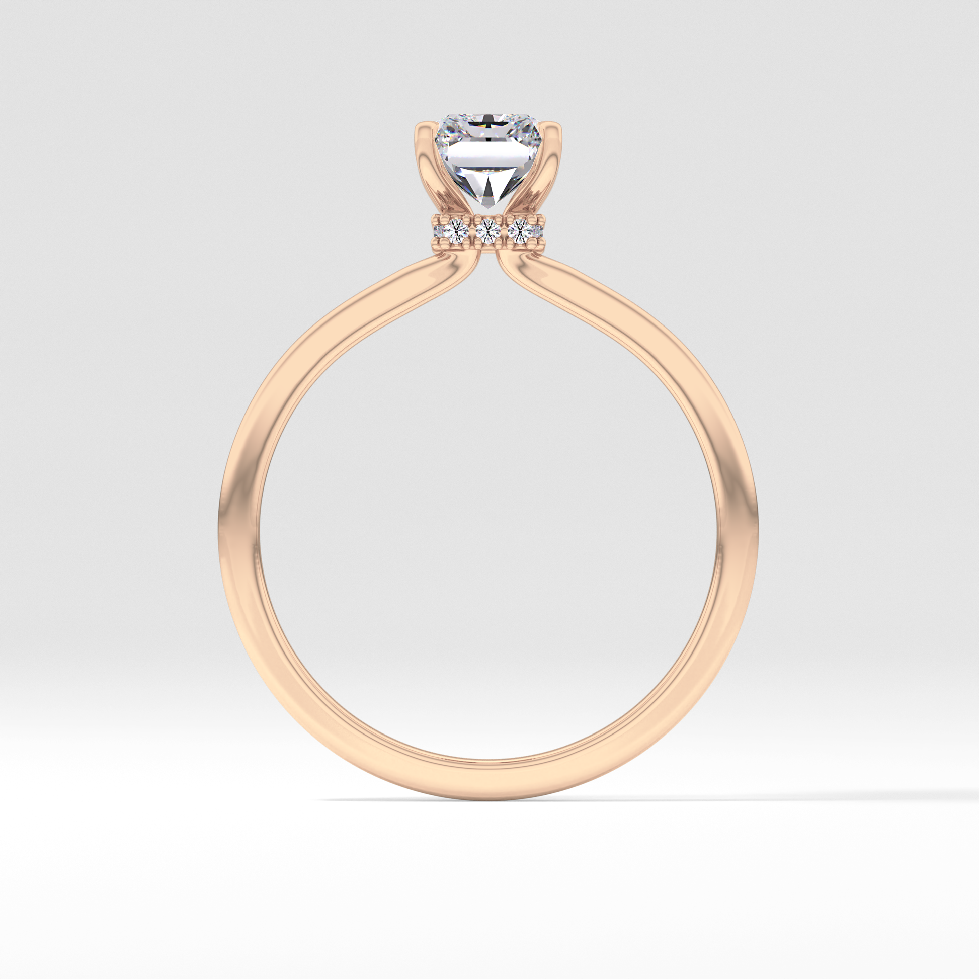 Radiant Cut 1.21 Carat Moissanite Ring – Hidden Halo Setting in Gold