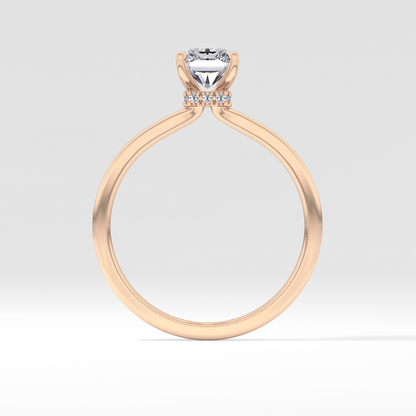 Radiant Cut 1.21 Carat Moissanite Ring – Hidden Halo Setting in Gold