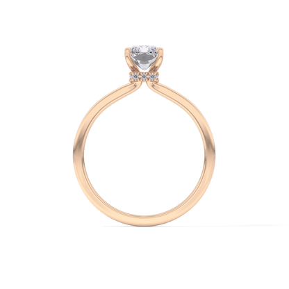 Radiant Cut 1.21 Carat Moissanite Ring – Hidden Halo Setting in Gold