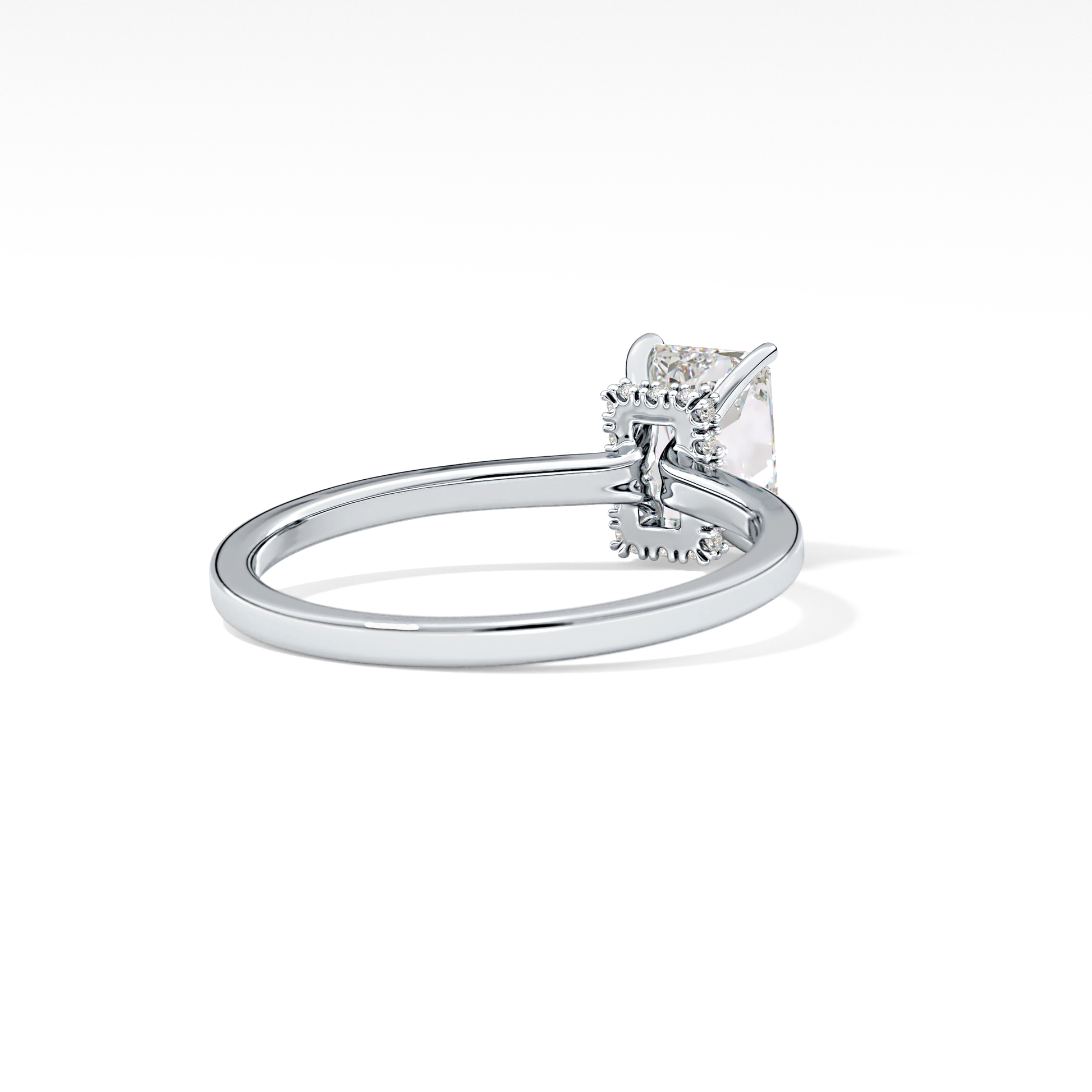Radiant Cut 1.21 Carat Moissanite Ring – Hidden Halo Setting in Gold